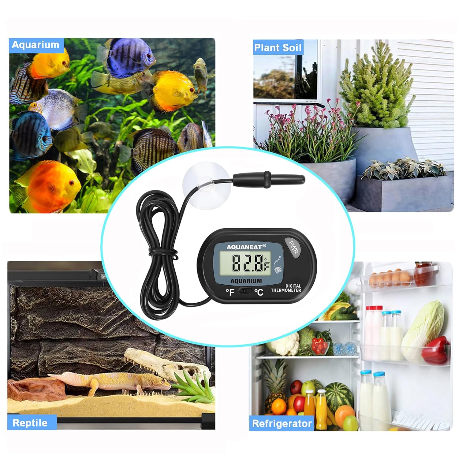 AQUANEAT Aquarium Thermometer, Fish Tank Thermometer, Digital Temperature Test, with Large LCD Display (1 Pack) - Happypetzone.online - Image 7