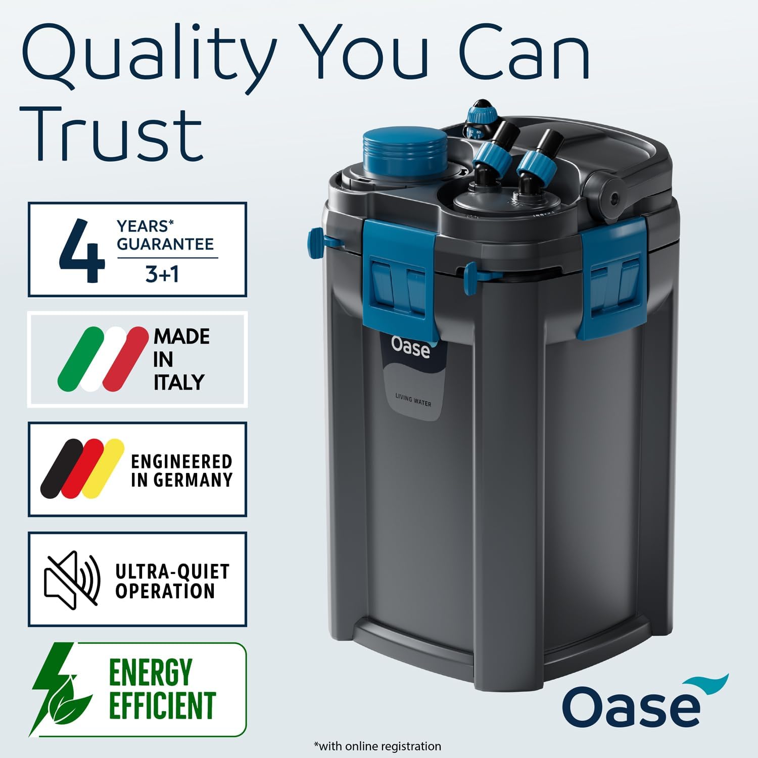 OASE BioMaster 2 Thermo 600 Canister Filter for Aquariums – External Aquarium Filter with Built-in Heater – EasyClean Pre-Filter, Quiet Operation – Freshwater & Saltwater, Up to 160 Gallons - Happypetzone.online - Image 6