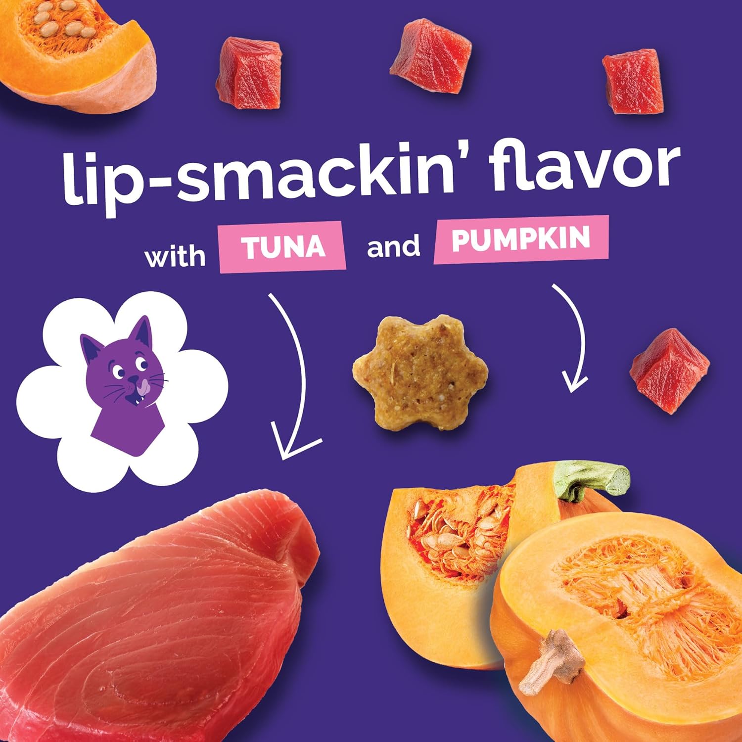 Fruitables Cat Treats - Crunchy Treats for Cats - Healthy Low Calories Packed with Protein - Free of Wheat, Corn and Soy - Made with Real Salmon, Tuna, Chicken - 2.5 Oz (3 Pk) - Happypetzone.online - Image 5