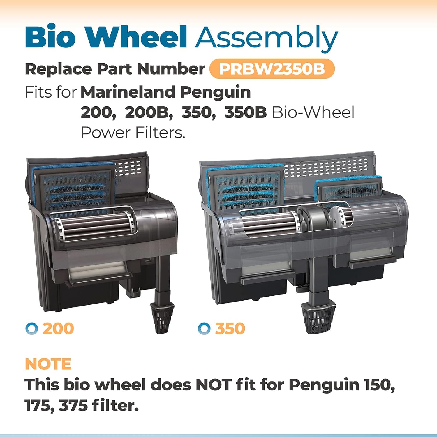 ANTOBLE Bio Wheel Assembly Fish Tank Aquarium Filter Replacement Parts Compatible with Marineland Penguin 200 200B 350 350B Bio-Wheel Power Filters (4 Pack, Replace PRBW2350B) - Happypetzone.online - Image 3
