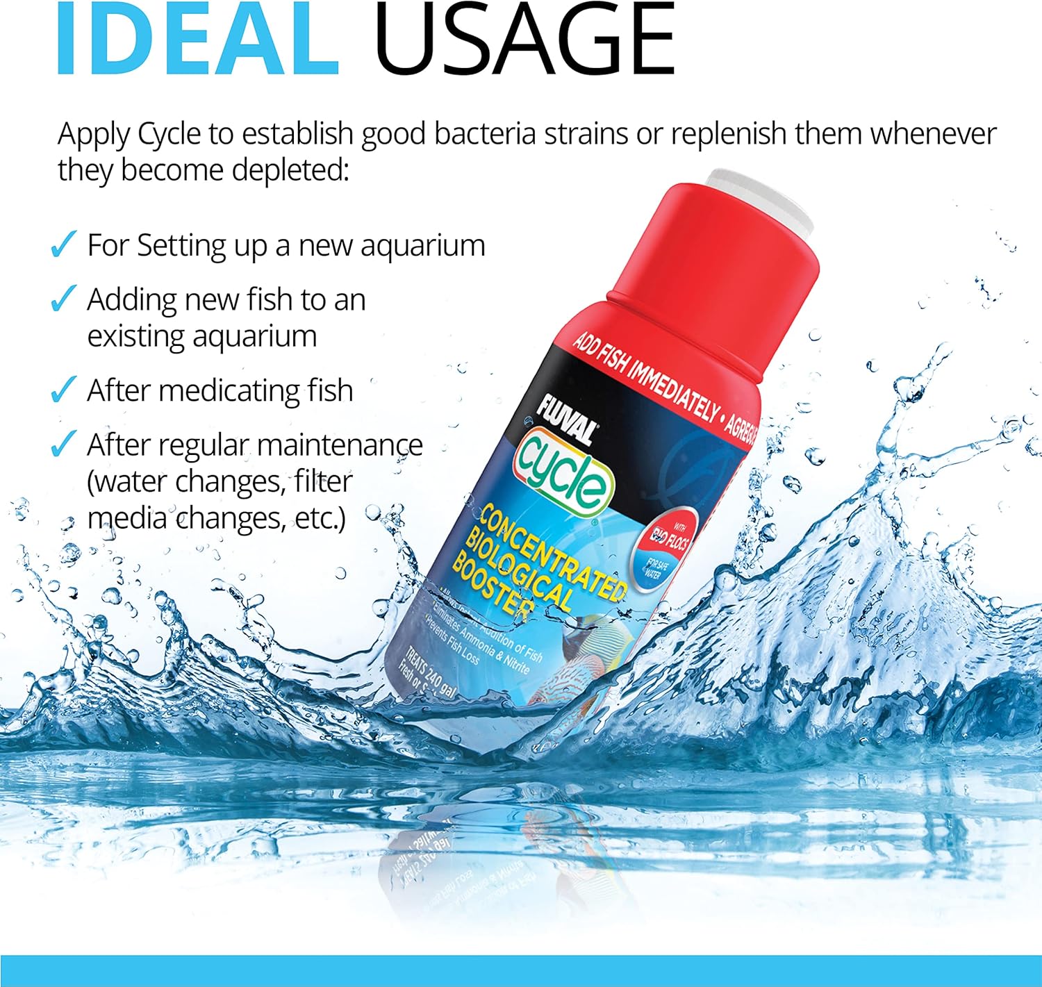 Fluval Cycle Biological Enhancer, Aquarium Water Treatment, 8.4 Oz., A8349 - Happypetzone.online - Image 4