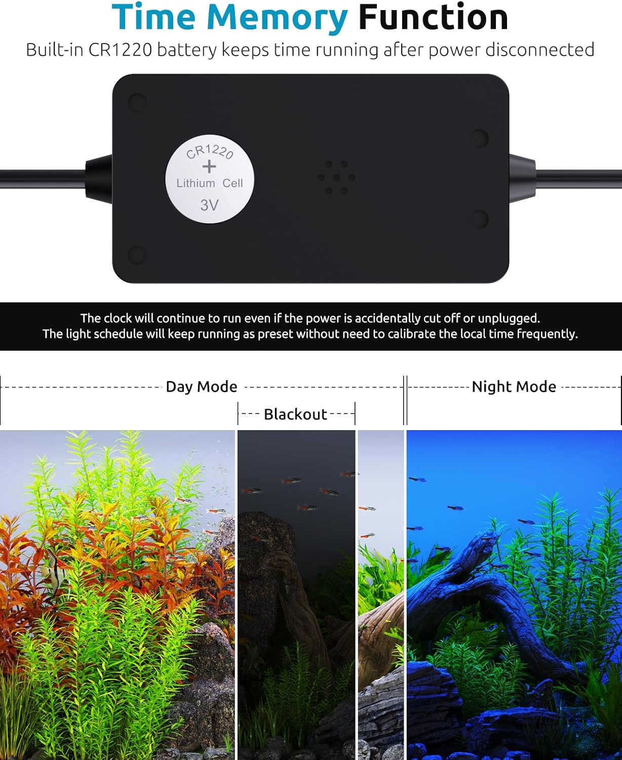SEAOURA LED Aquarium Light, 24/7 Custom Timer, Power-Off Memory,7-Row LED 12-18in Full Spectrum Fish Tank Light, 8 Colors, 20 Brightness, Day&Night Cycle, Adjustable Mount for Freshwater Plant Growth - Happypetzone.online - Image 3