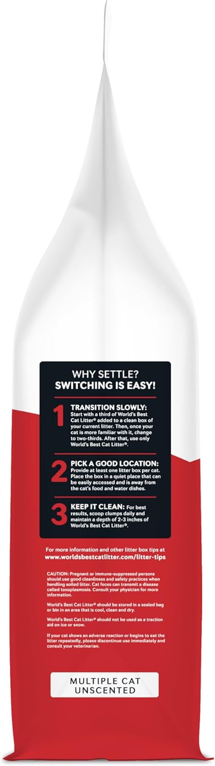 WORLD'S BEST CAT LITTER Multiple Cat Unscented, 8-Pounds - Natural Ingredients, Quick Clumping, Flushable, 99% Dust Free & Made in USA - Long-Lasting Odor Control & Easy Scooping - Happypetzone.online - Image 6
