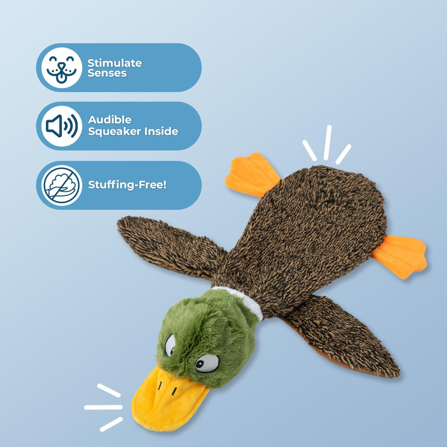 Best Pet Supplies Squeaky Dog Toys with Soft Durable Fabric for Small, Medium and Large Pets Interactive Toy for Indoor Play, Supports Active Biting and Play - 1Wild Duck, Medium - Happypetzone.online - Image 2
