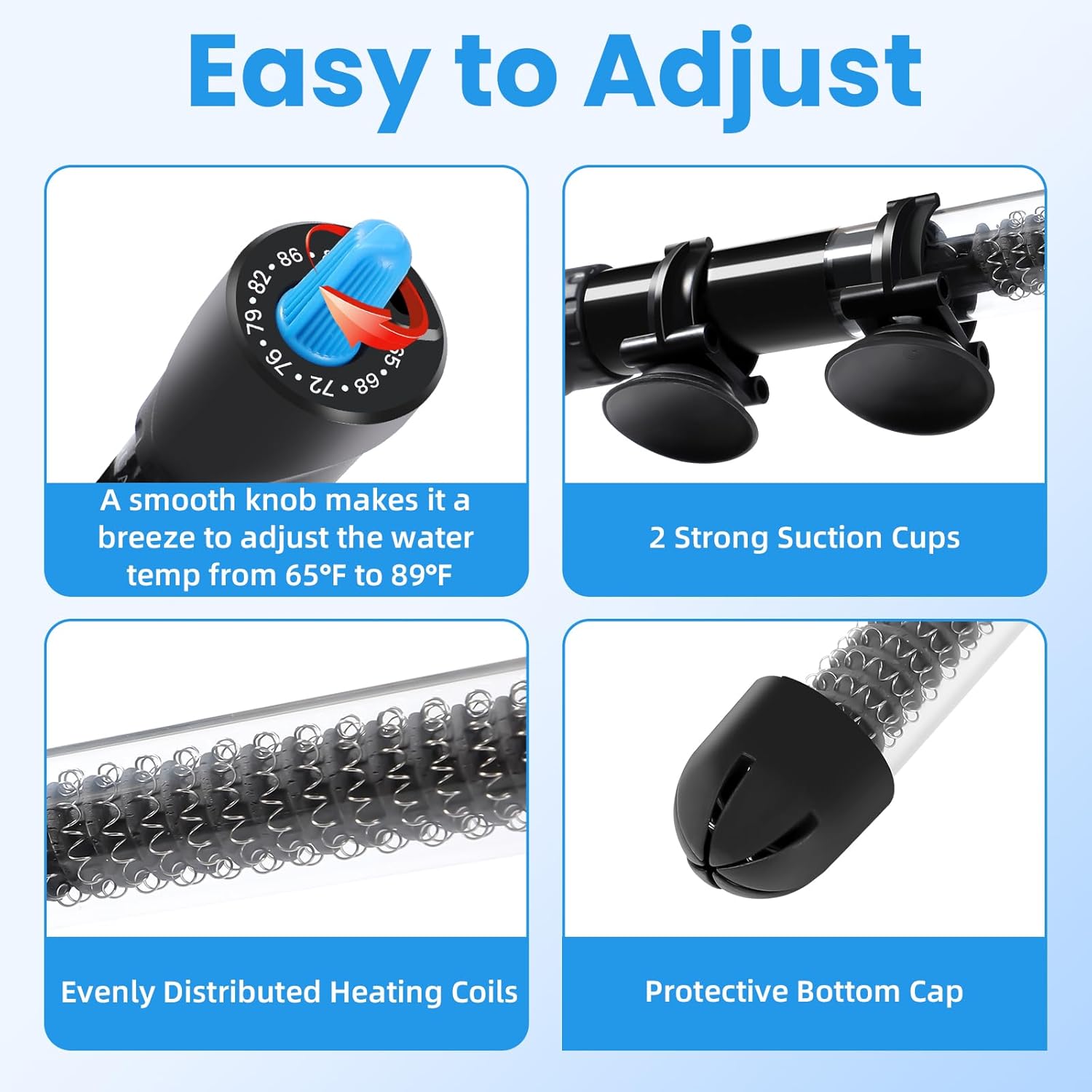 AQUANEAT Aquarium Heater, 25W Fish Tank Heater, Adjustable Submersible Water Thermostat with Thermometer - Happypetzone.online - Image 6