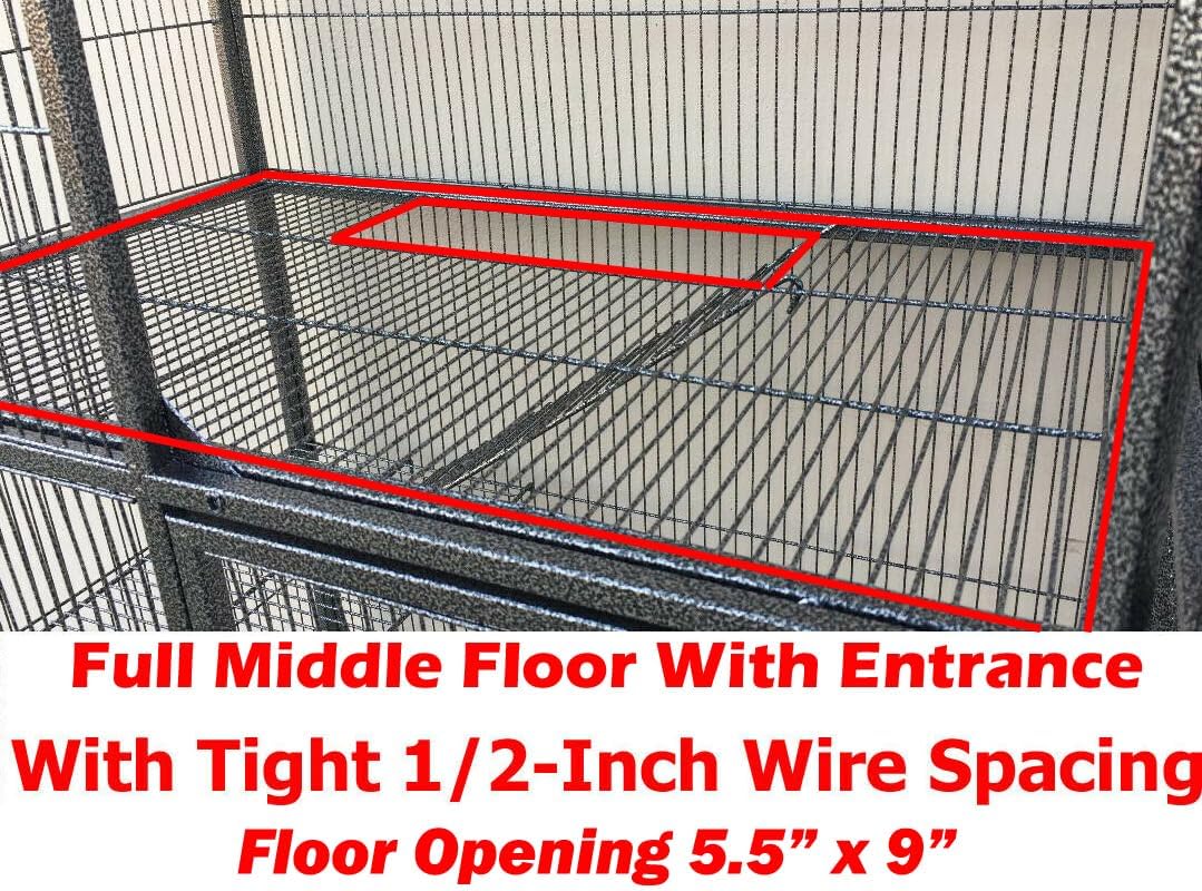 X-Large 31"x18.5"x53.5"H Deluxe Double Unit 4-Tiers Tight 1/2-Inch Bar Spacing Large Front Doors Water Bottle Food Bowl Feisty Ferret Hammock Squirrel Chinchilla Rat Small Animal Critter Rolling Cage - Happypetzone.online - Image 5