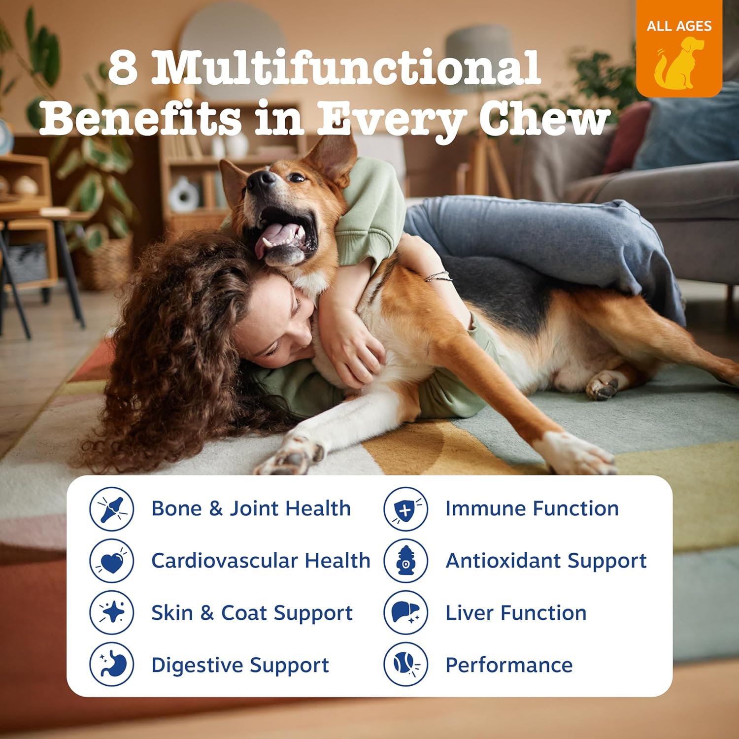 Zesty Paws Multivitamin Treats for Dogs, Glucosamine Chondroitin Joint Support + Digestive Enzymes & Probiotics, Grain Free Dog Vitamins and Supplements for Skin & Coat, Peanut Butter - 90ct - Happypetzone.online - Image 2