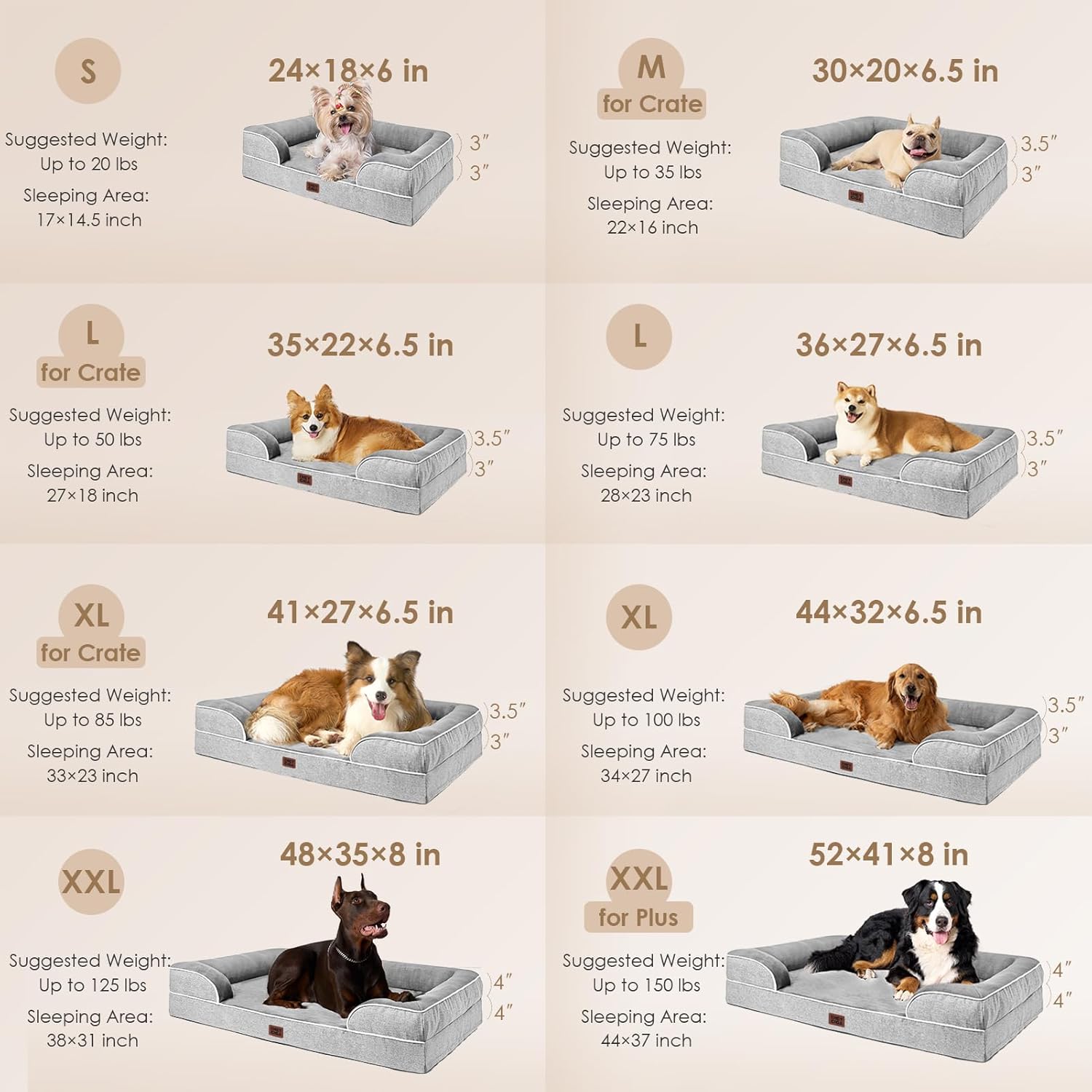 EHEYCIGA Orthopedic Dog Beds Large Sized Dog, Waterproof Memory Foam Pet Bed with Sides, Non-Slip Bottom Large Pet Bed with Washable Removable Cover, Grey - Happypetzone.online - Image 2