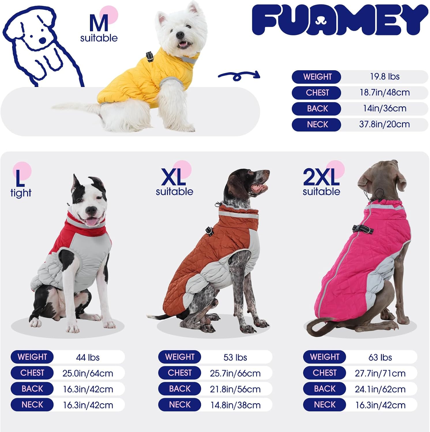 FUAMEY Dog Coat for Medium Dogs,Waterproof Dog Winter Jacket with Harness Built in Puppy Cold Weather Coats Reflective Pet Vest with Zipper Warm Fleece Dogs Snowsuit Windproof Red M - Happypetzone.online - Image 7