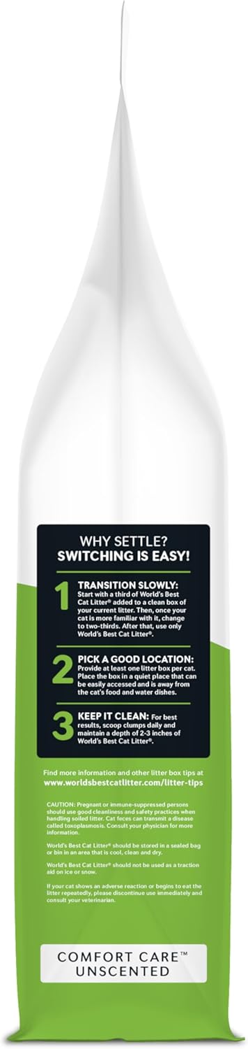 WORLD'S BEST CAT LITTER Comfort Care Unscented 15-Pounds - Natural Ingredients, Quick Clumping, Flushable, 99% Dust Free & Made in USA - Long-Lasting Odor Control & Easy Scooping - Happypetzone.online - Image 7
