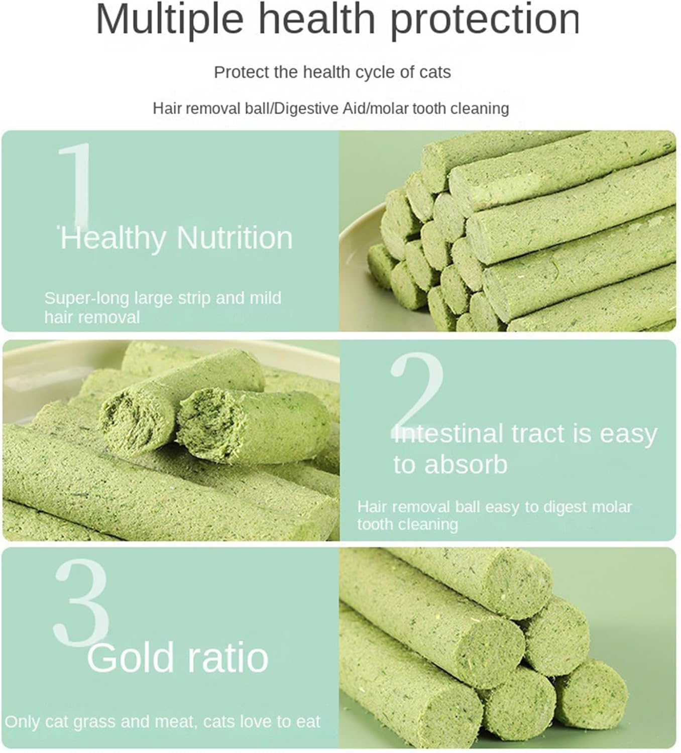 Cats Grass Snacks Natural Grass Chews Appetites Increase Snacks Hairballs Control Health Licking Teething Sticks Hairballs Relief for - Happypetzone.online - Image 3
