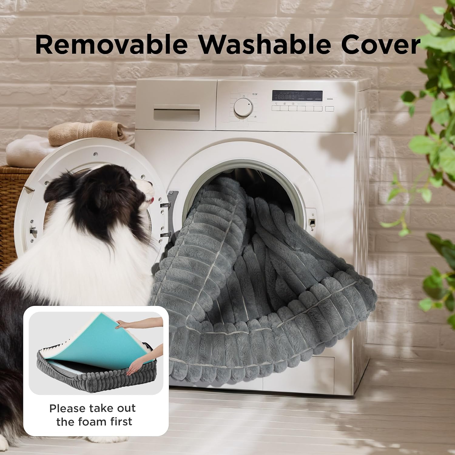 Bedsure ComfyFleece™ Orthopedic Dog Bed for Medium Dogs, Waterproof Memory Foam Medium Pet Beds with Sides, Non-Slip Bottom and Egg-Crate Foam Dog Couch Sofa with Washable Corduroy Cover, Grey - Happypetzone.online - Image 7