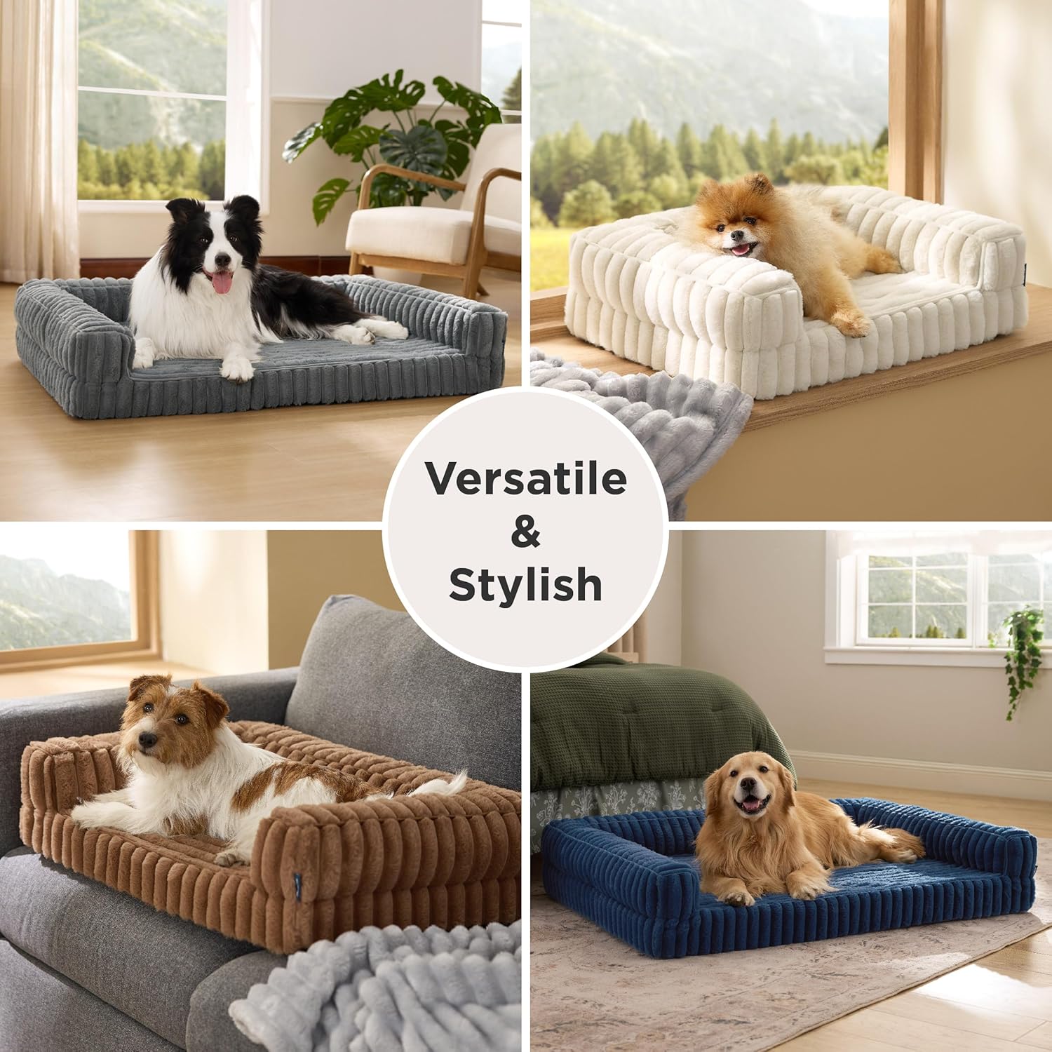 Bedsure ComfyFleece™ Orthopedic Dog Bed for Medium Dogs, Waterproof Memory Foam Medium Pet Beds with Sides, Non-Slip Bottom and Egg-Crate Foam Dog Couch Sofa with Washable Corduroy Cover, Grey - Happypetzone.online - Image 8