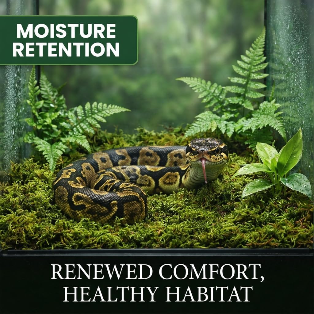 Sukh Sphagnum Moss for Reptiles - Terrarium Reptiles Moss Green Dried Peat Moss Habitat Bedding Moss for Snakes Turtle Frog Gecko and Other Reptiles Substrate (5, Ounces) - Happypetzone.online - Image 2
