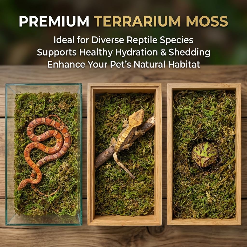 Sukh Sphagnum Moss for Reptiles - Terrarium Reptiles Moss Green Dried Peat Moss Habitat Bedding Moss for Snakes Turtle Frog Gecko and Other Reptiles Substrate (5, Ounces) - Happypetzone.online - Image 5