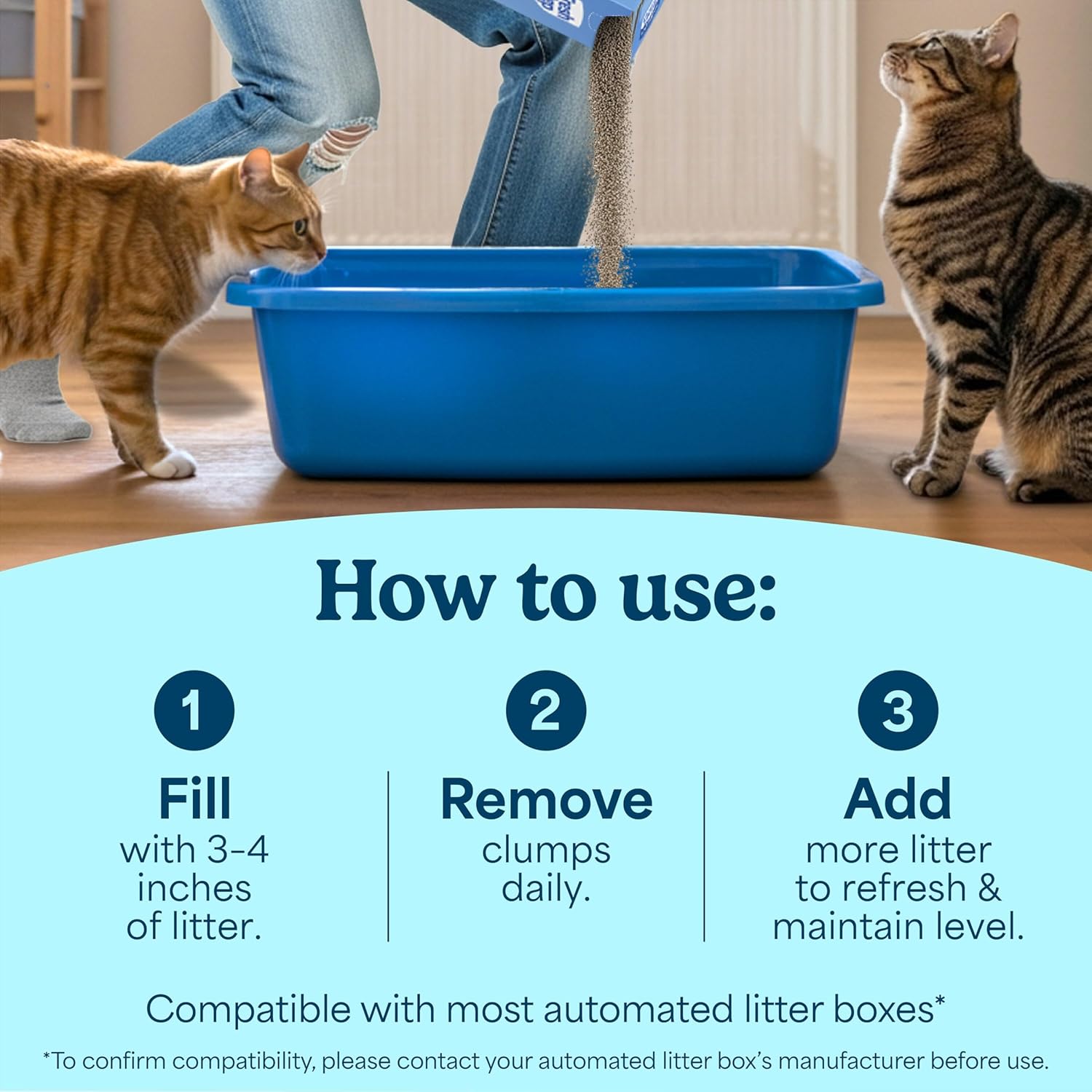 Fresh Step Advanced Simply Unscented Multi Cat Clumping Cat Litter, Low Dust, Odor Control with Activated Charcoal Tech, Compatible in Automatic Litter Boxes, 18.5 lb. - Happypetzone.online - Image 4