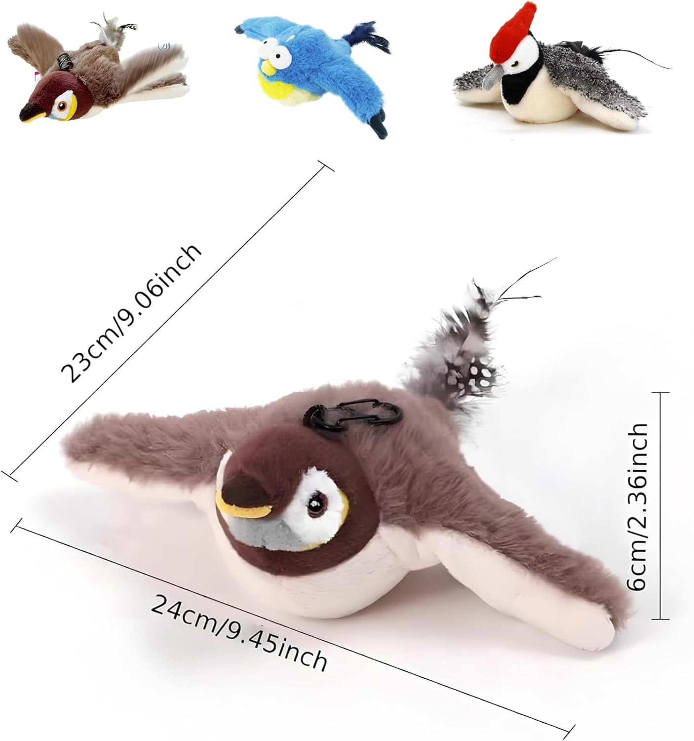 Yewmow Interactive Chirping Bird Cat Toy,2026 Upgrade Flapping Bird Cat Toys,Simulated Chirping Bird Cat Toys,Cat Stimulation Toys for Indoor Cats(Woodpecker 1pcs) - Happypetzone.online - Image 7