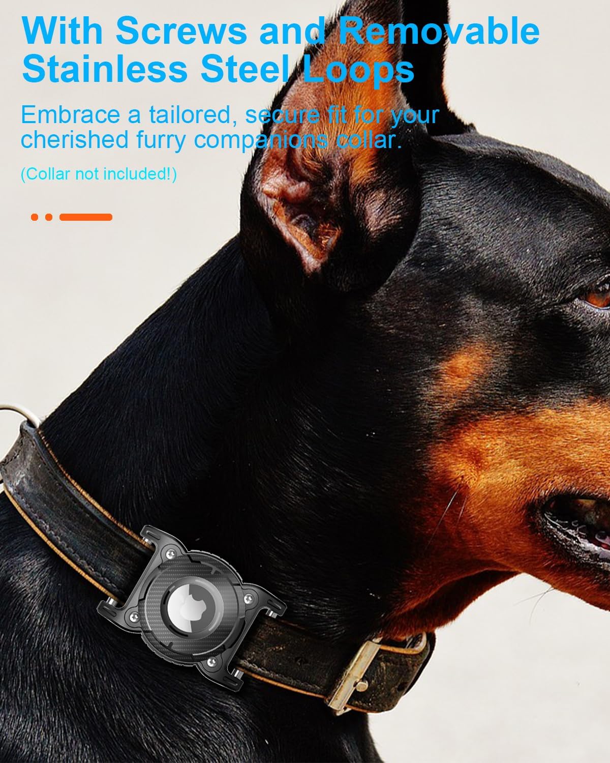 ONEONTA for Airtag Dog Collar Holder | Airtag Dog Waterproof - Airtag Holder for Dog Collar with Removable Metal Loop, Sturdy TPU, Lightweight, Compact Size,Fit 1" Width Collar,Airtag 1st,2nd Gen,Blue - Happypetzone.online - Image 2