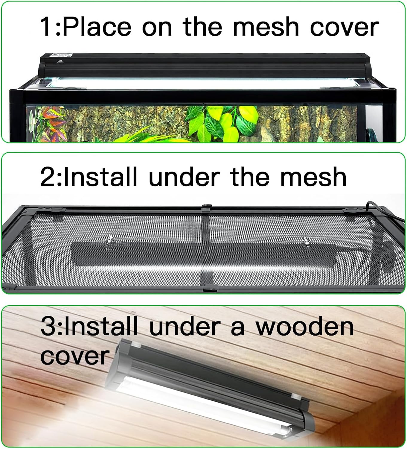 T8 UVB Reptile Light Fixture HO UVB Bulb Lighting Combo Kit, 10.0 UVB Light for Reptiles Terrarium Hood UVA UVB Desert Lamp for Bearded Dragon Turtle Tank (T8 20W 24Inch) - Happypetzone.online - Image 7