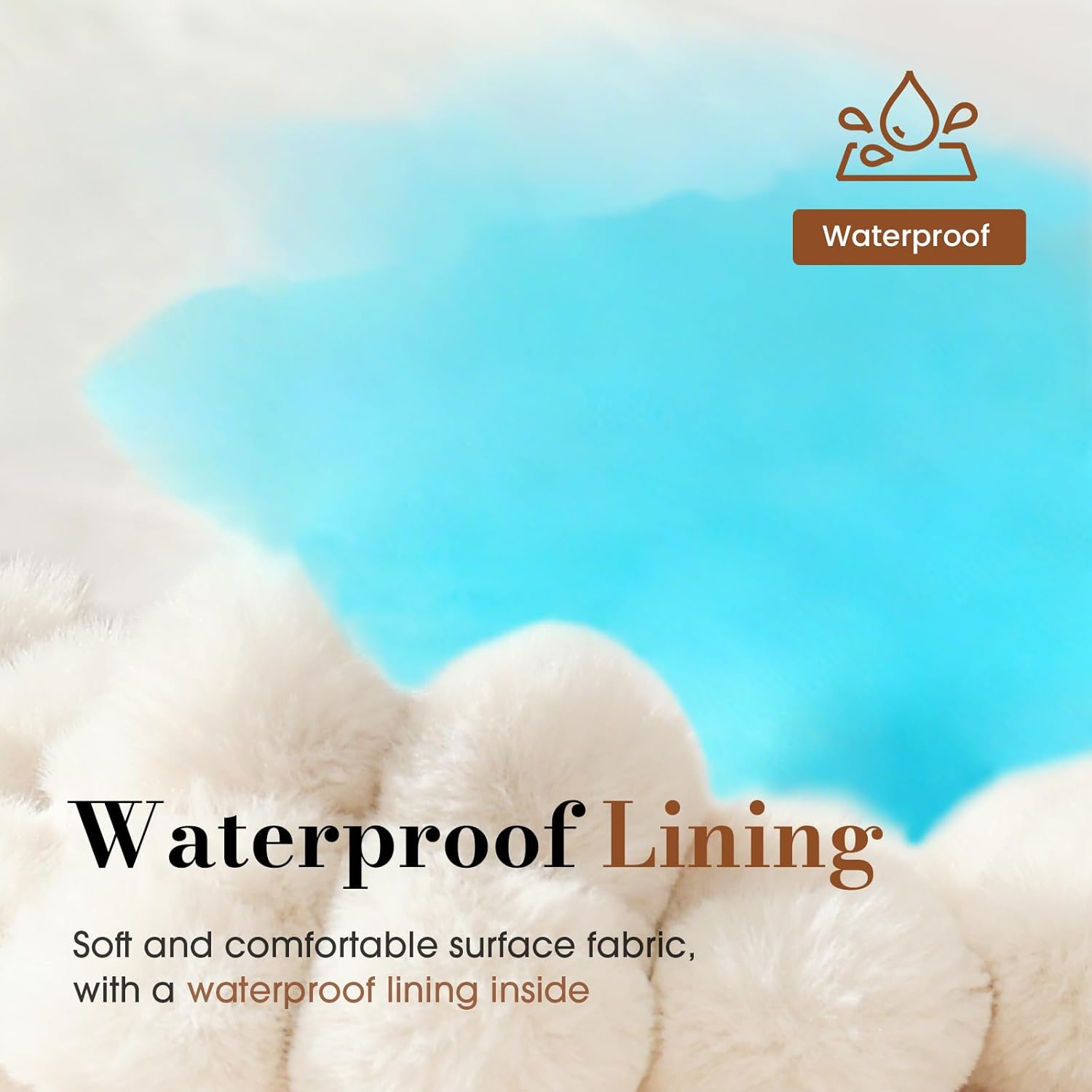 Large Orthopedic Dog Crate Bed with Waterproof Lining, Soft Short Plush Surface & Egg Crate Foam for Calming Puppy, Machine Washable Pet Bed with Removable Cover & Anti Slip Bottom - Happypetzone.online - Image 5