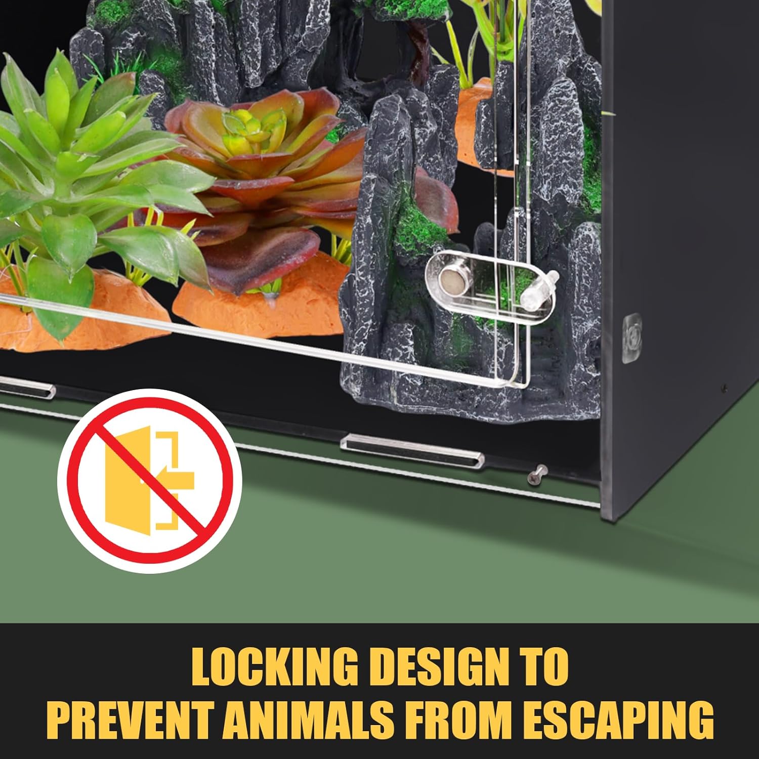 Reptile Tank 16x16x24 Terrarium – PVC Reptile Enclosure for Crested Gecko, Chameleon, Snake Habitat | Tree-Dwelling Cage & Snake Enclosure - Happypetzone.online - Image 5