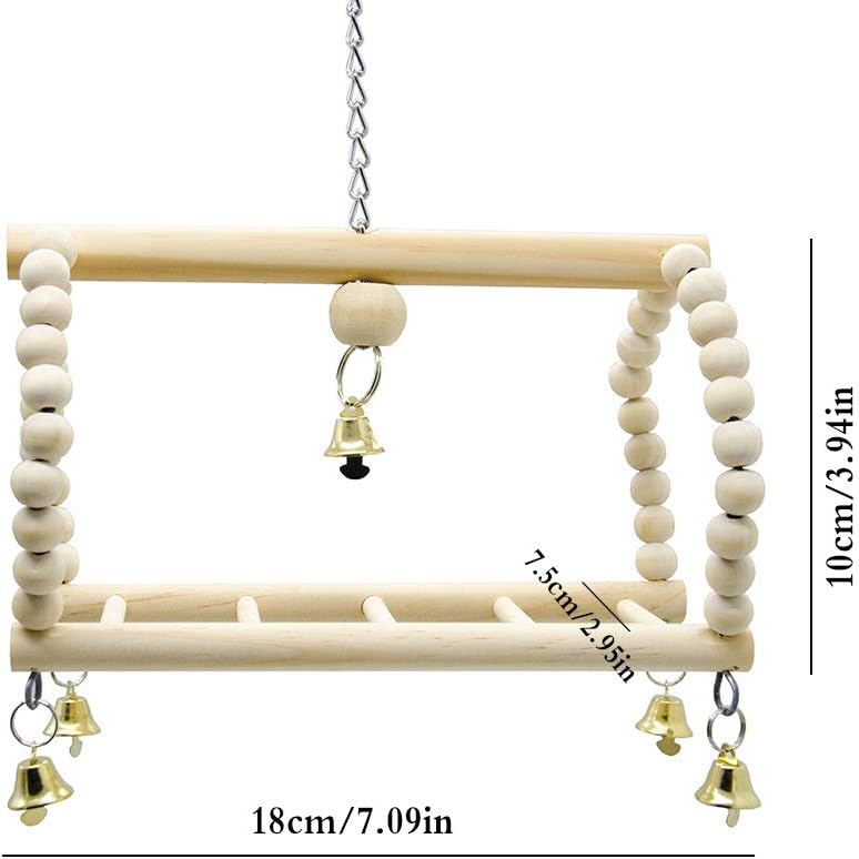 Deloky 7 Packs Bird Parrot Swing Chewing Toys-Hanging Bell Bird Cage Toys Suitable for Small Parakeets, Cockatiels, Conures, Finches,Budgie,Macaws, Parrots, Love Birds - Happypetzone.online - Image 2