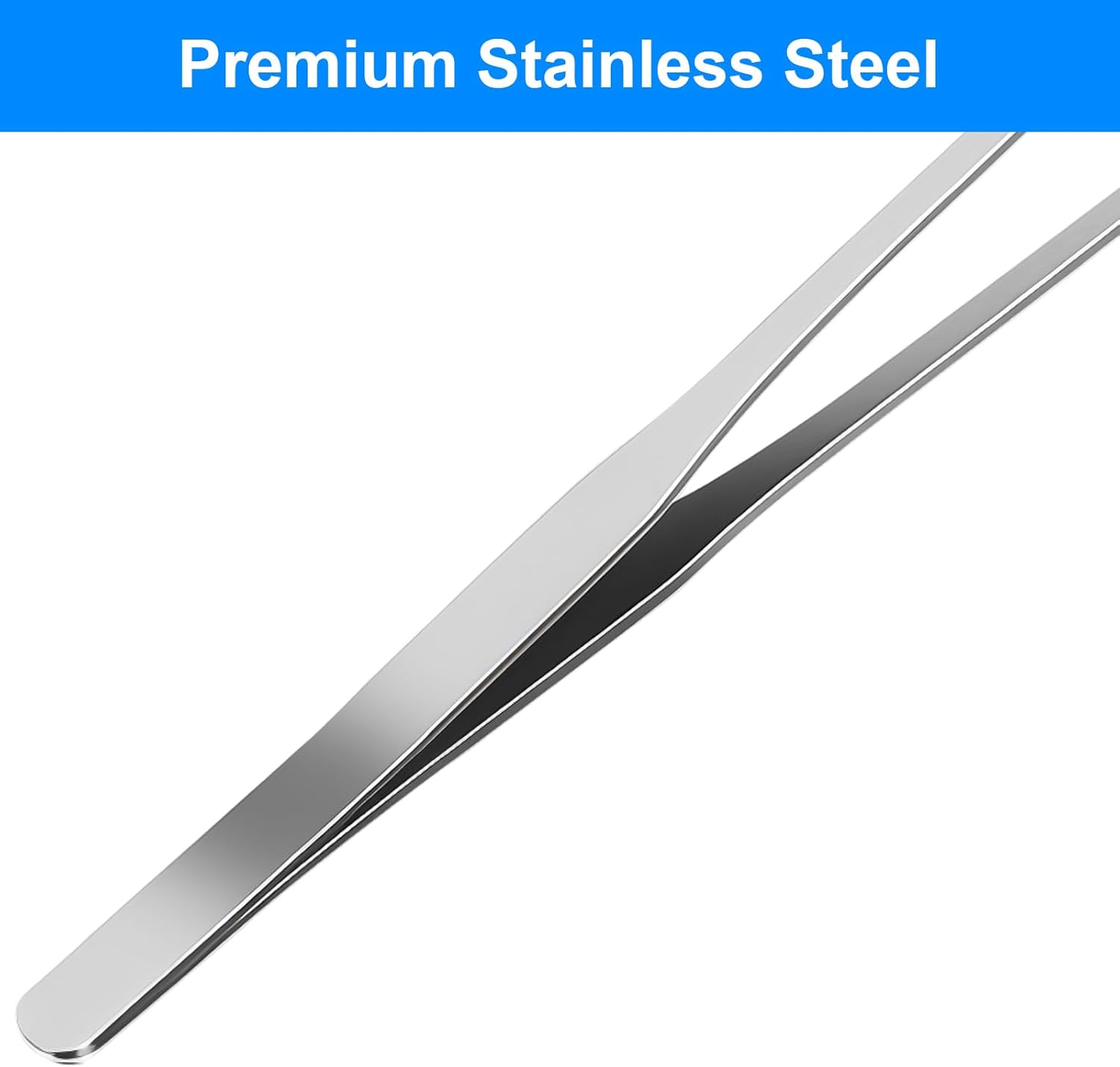 2 Pcs Reptile Feeding Tongs, 10.6IN Straight & Curved Extra Long Tweezers, Premium Stainless Steel Feeding Tools for Bearded Dragon, Lizards, Snakes, Aquarium & Terrarium - Happypetzone.online - Image 4