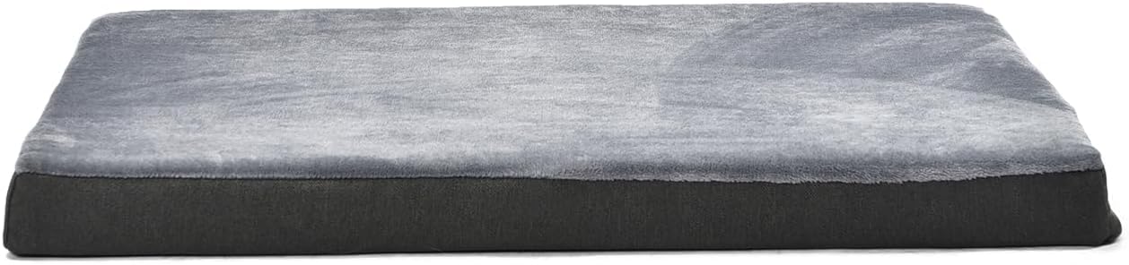 Amazon Basics Washable Dog Bed with Cooling Gel Memory Foam, Pressure-Relief Support for Dogs up to 50lbs, Non-Slip Bottom, Removable Cover, Large (35" x 22"), Grey - Happypetzone.online - Image 3