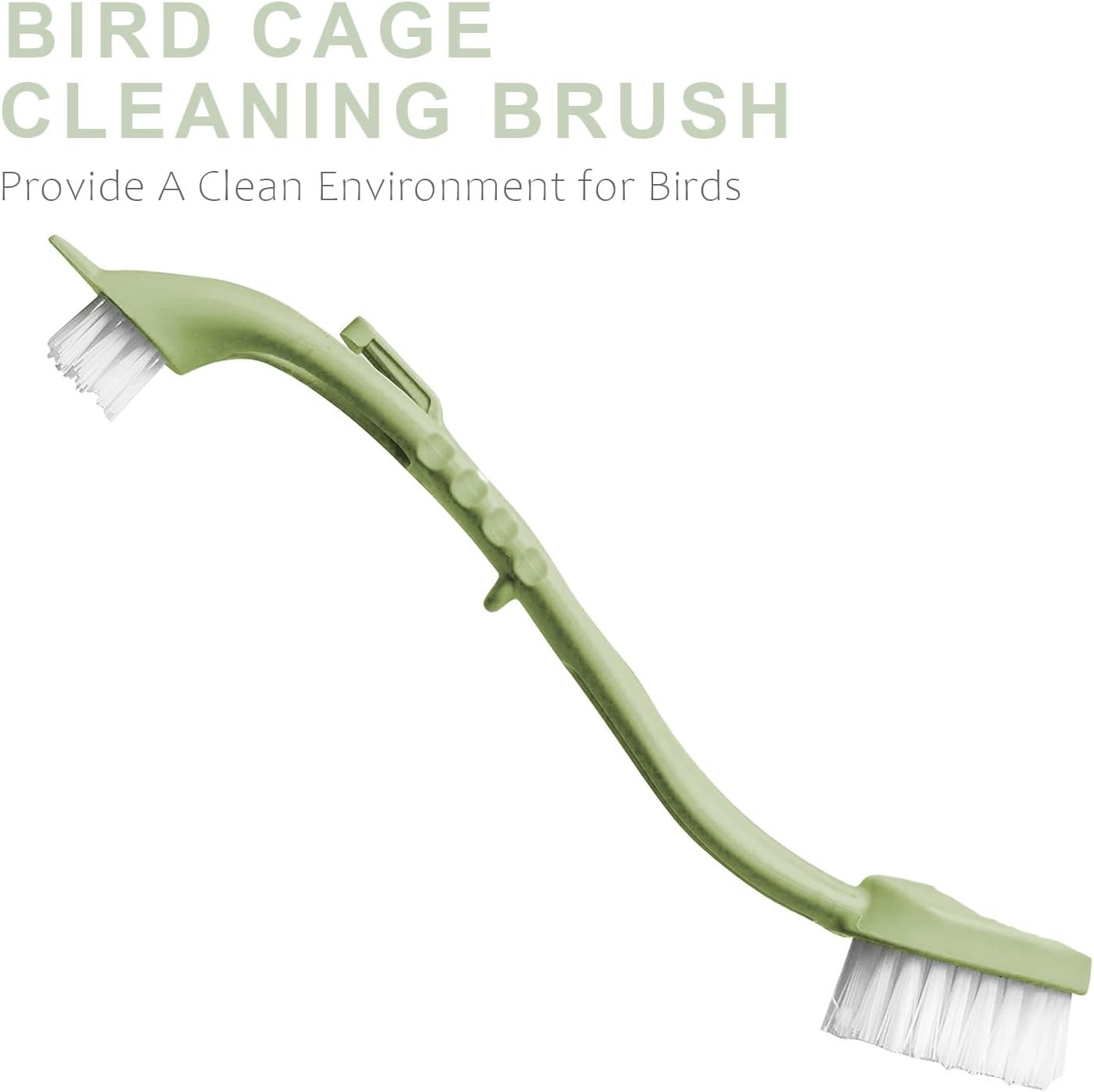 Bird Cage Cleaning Brush,Two Brush Heads,Long-Handled Tool for Cleaning Parrot Cages, Kennels, and Perches,Removes Poop and Keeps Bird Cages Fresh,Essential Bird Cage Accessory - Happypetzone.online - Image 6