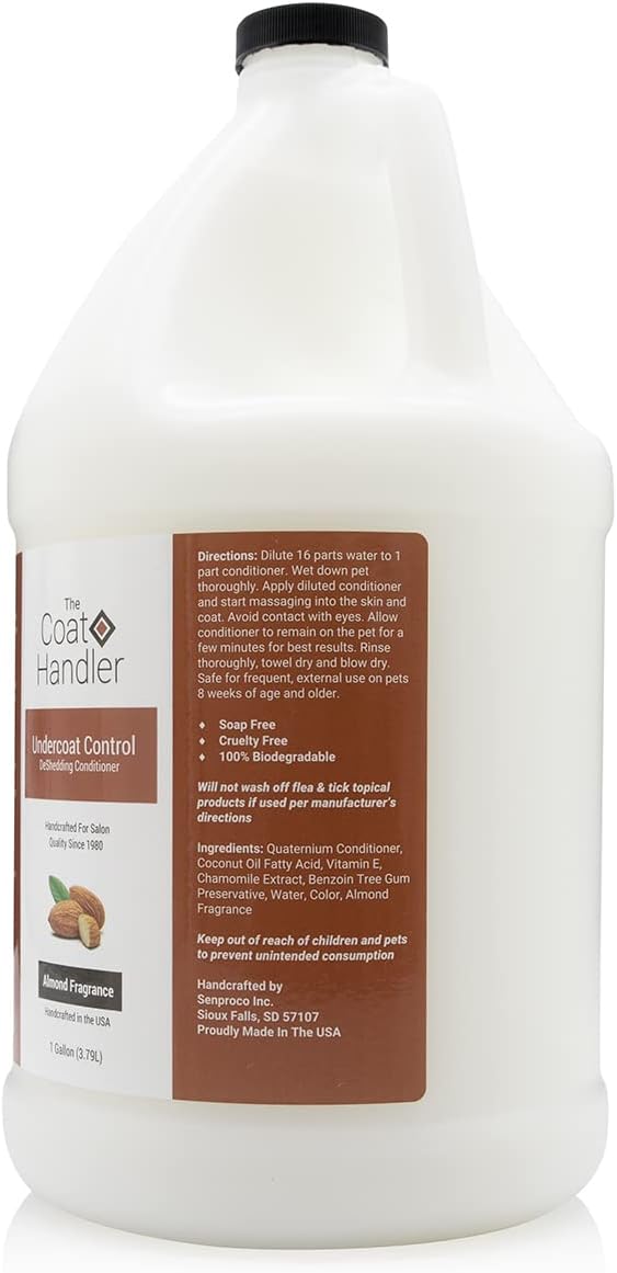 The Coat Handler Undercoat Control Deshedding Conditioner, 1 Gallon - Combats and Reduces Shedding, Undercoat Removal, Omega 3 & 6 Rich, Vitamin E Strengthens Hair Follicles, All-Natural Ingredients - Happypetzone.online - Image 3