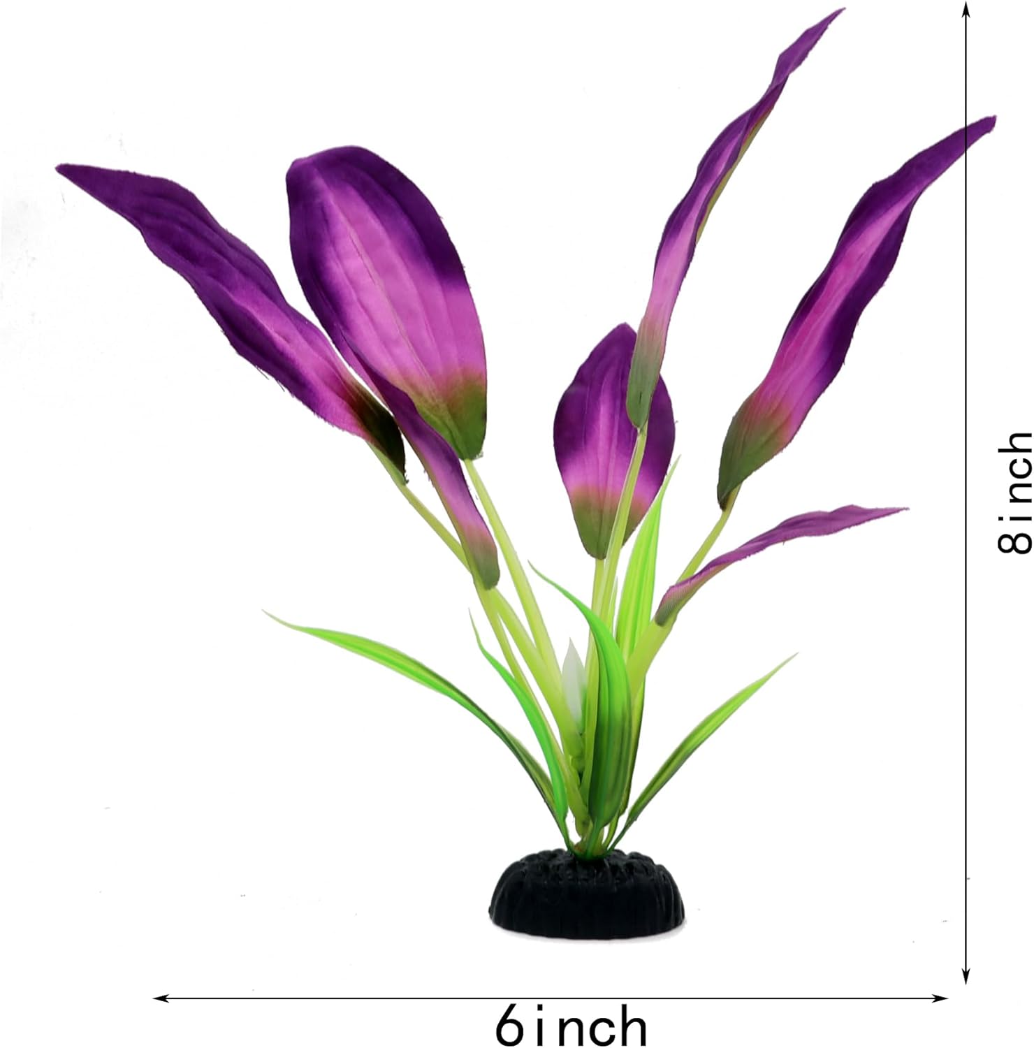 Silk Aquarium Plants for Betta Fish Tank, 2 Pcs 8 Inch Small Silk Aquarium Plant Aquatic Water Grass Decoration, Purple - Happypetzone.online - Image 2