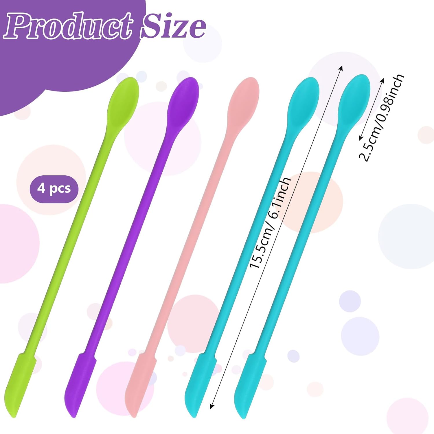 4 Pcs Reptile Spoon, Crested Gecko Food Mixing Spoon Crested Gecko Accessories Long Handle Feeding Tool fit Lizard Gargoyle Bearded Dragon - Happypetzone.online - Image 2