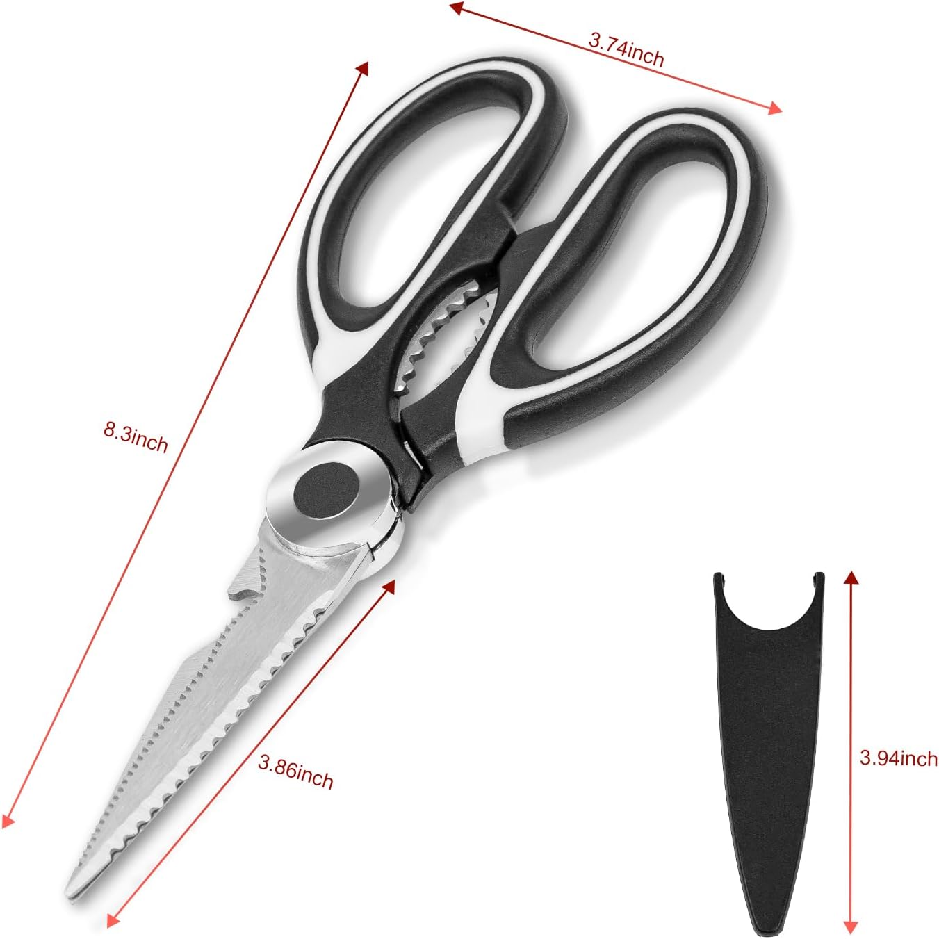 SZHLUX 2-Pack Kitchen Scissors Heavy Duty, Premium Sharp Kitchen Shears for Food, Fish, Meat, Bones, Poultry and Vegetables with Strong Stainless Steel Blades Multi Purpose Cooking Scissors - Happypetzone.online - Image 3