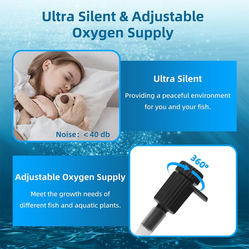DaToo Aquarium Filter 5-15 Gallon Fish Tank Filter 120GPH Powerful Pump For Aquariums Adjustable Air Flow Submersible Internal Aquarium Filters For Pond Wavemaker Air Supply Freshwater And Saltwater - Happypetzone.online - Image 4