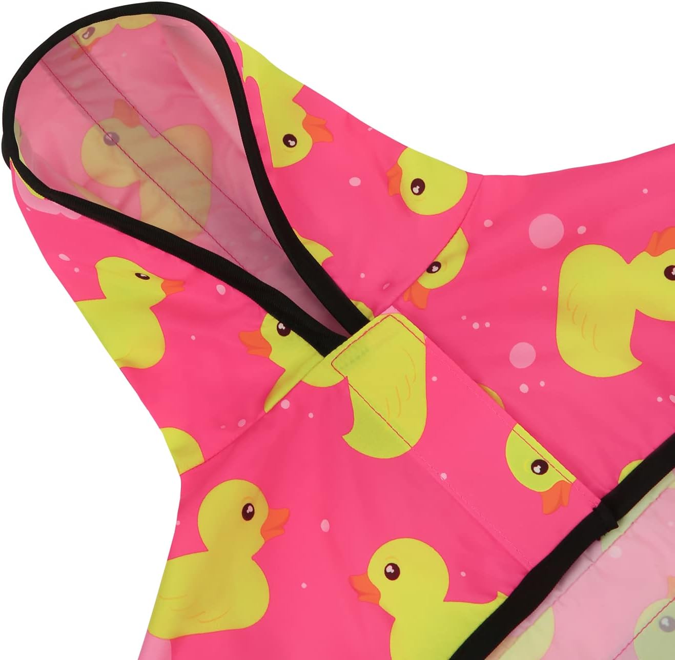 HDE Dog Raincoat Jacket Reflective Adjustable Hooded Pet Poncho Rain Coat with Leash Hole for Small to X-Large Dogs Pink Ducks - M - Happypetzone.online - Image 4