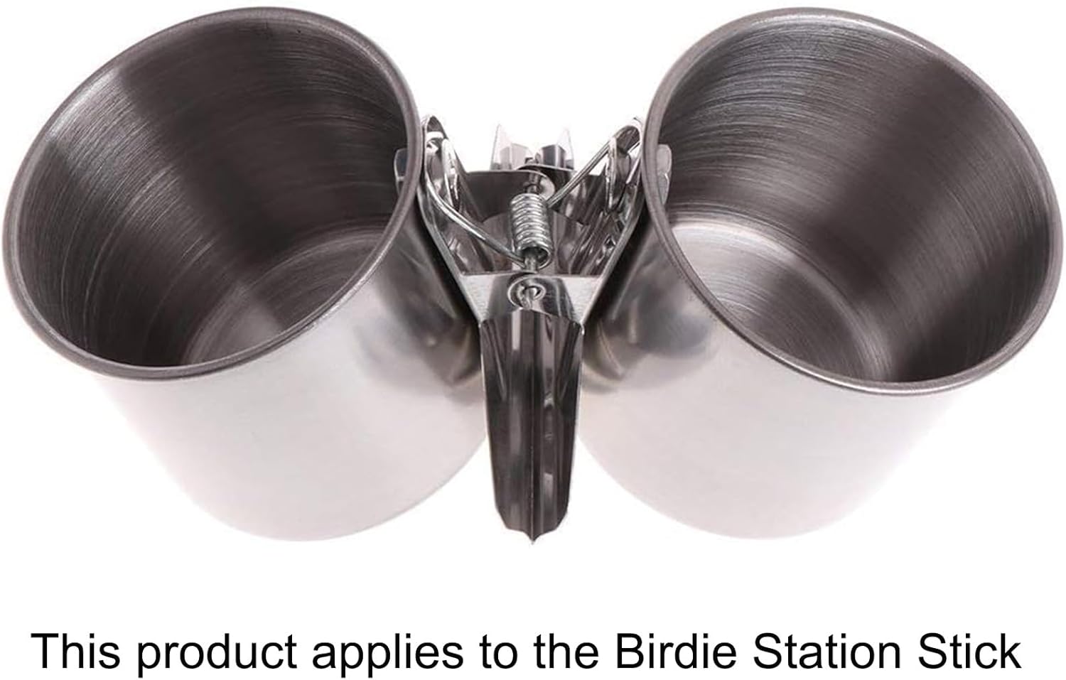 Hypeety Bird Parrot Feeding Double Cups Stainless Steel Food Water Bowls with Clip Bird Seed Feeder Cups Hanging Bowl Cage Stand Accessories - Happypetzone.online - Image 4
