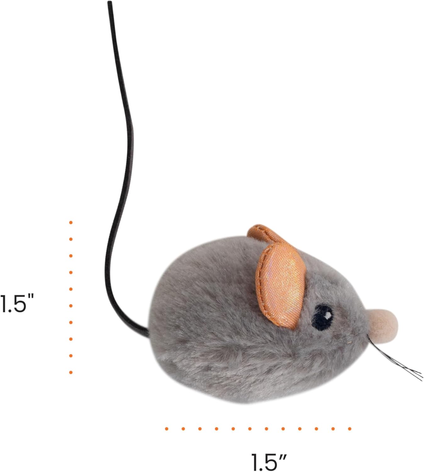 Catstages Squeak Squeak Mouse Cat Toy with Touch-Activated Sound & Catnip, Gray - Happypetzone.online - Image 8