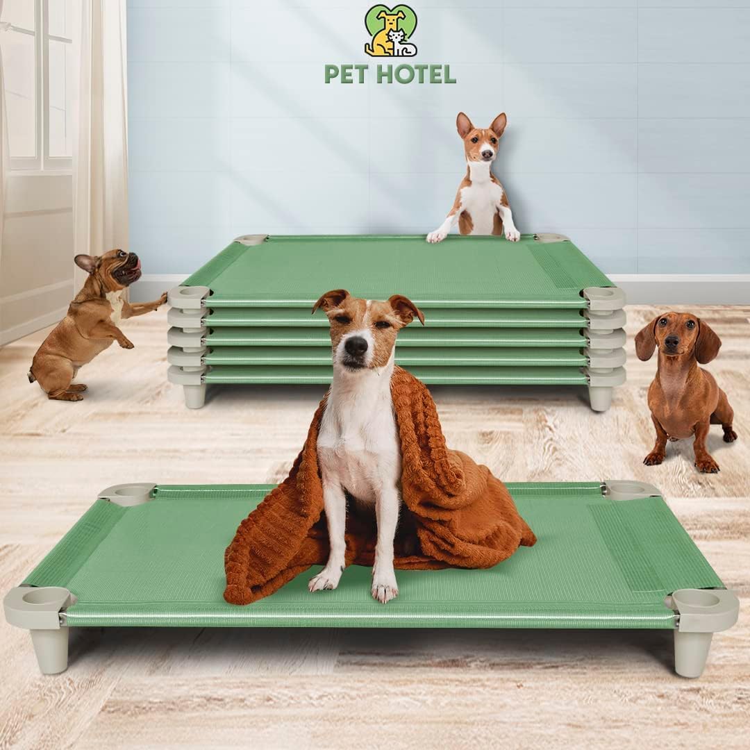 Acrimet Cooling Elevated Pet Dog Bed, Washable and Breathable Mesh Cot, Stainless Steel Frame, Indoor & Outdoor Use, fits Dogs up to 110 lbs (Size: 40” x 24”), Green, 1 Unit - Happypetzone.online - Image 4