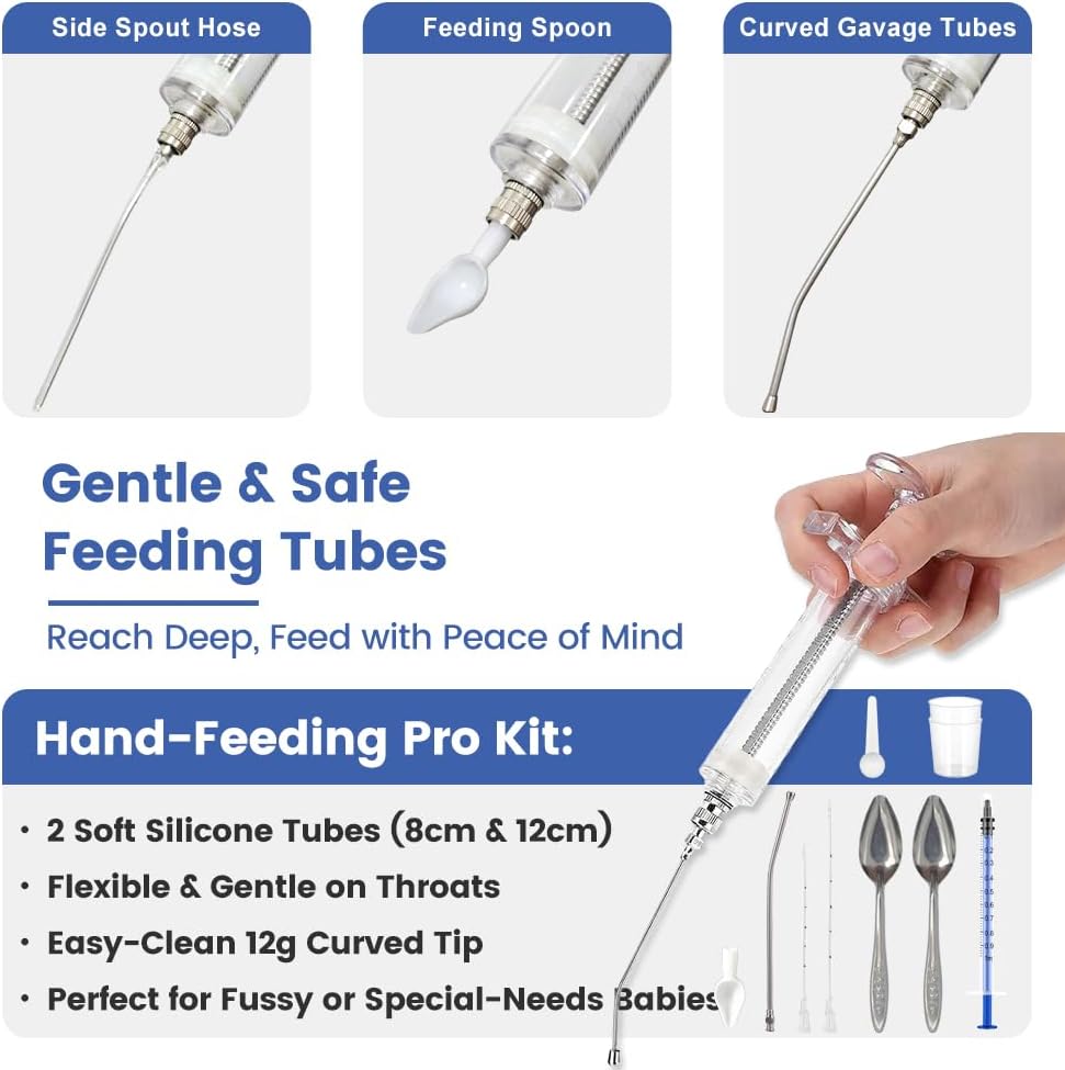 12 PCS Baby Bird Feeding Syringe Set with Storage Bag Professional Parrot Syringe Feeder Bird Hand Feeding Tubes Kit for Parakeets, Cockatiels, African & Amazon Grey Parrots, Cockatoos, Macaws - Happypetzone.online - Image 3