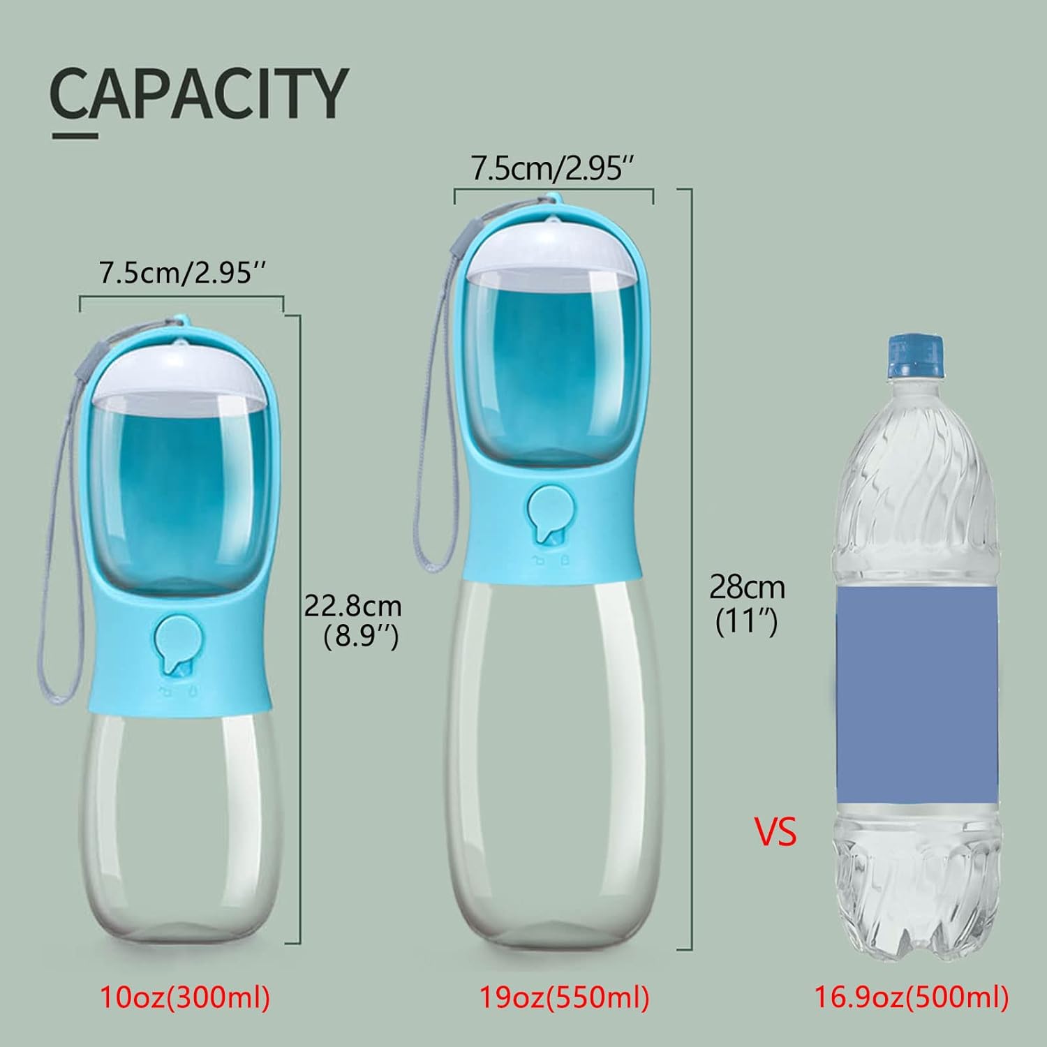 Dog Water Bottle with Food Container, Portable Leak Proof Pet Water Dispenser for Walking Hiking Travel, Puppy Essentials Accessories for Small Large Dogs, Dog Gifts (10oz/15oz/19oz) - Happypetzone.online - Image 6