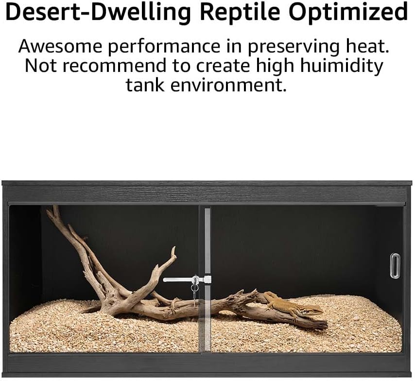 unipaws 50 Gallon Reptile Tank, Front Opening Leopard Geckos Enclosure Terrarium with Sliding Doors, Top Ventilation, Stackable Black Cage for Lizards - Happypetzone.online - Image 7