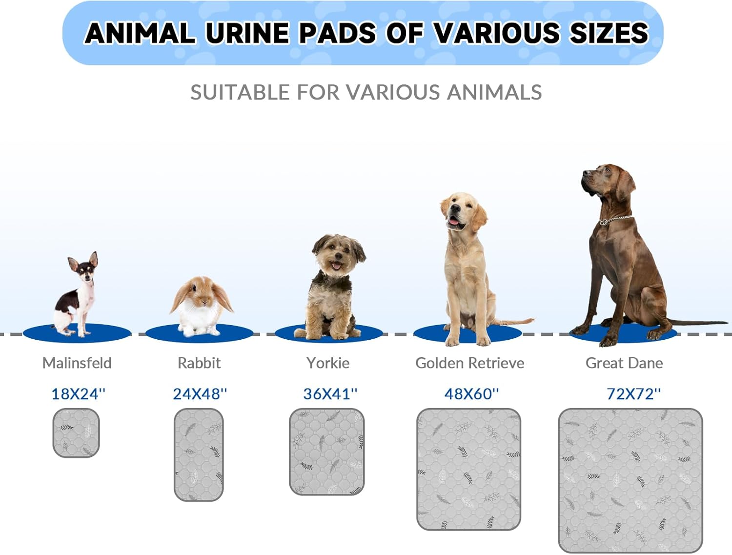 Sunheir 2 Pack Washable Guinea Pig Pee Pads, 24" x 48" Waterproof Reusable Guinea Pig Cage Liners, Absorbent Bedding Training Mat for Small Animal Guinea Pigs Rabbit Bunny Hamster (Leaves - Deep Grey) - Happypetzone.online - Image 6