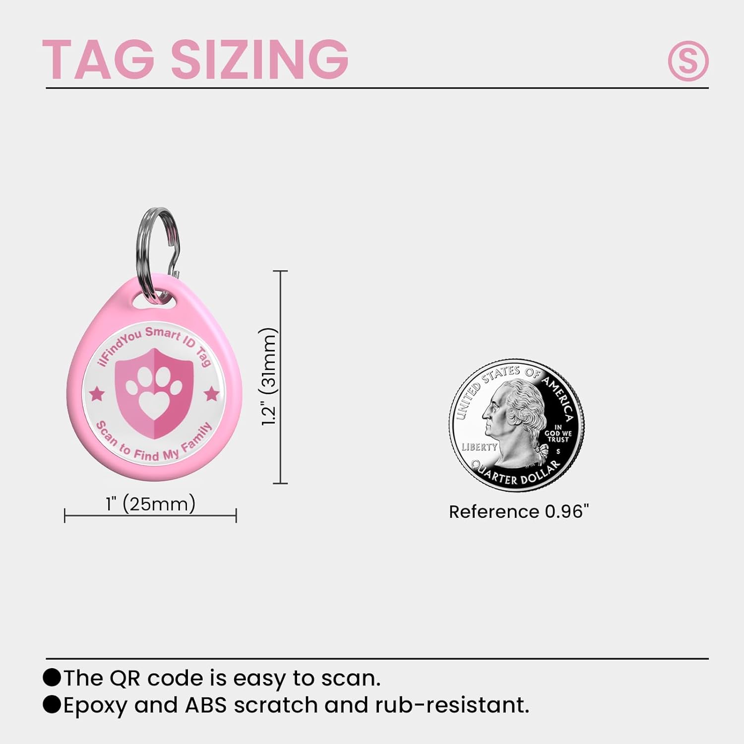 Cat Tags Personalized Small, QR Code Cat Name Tags for Kitten Collar, Scan Location Alerts, Pink S - Happypetzone.online - Image 3