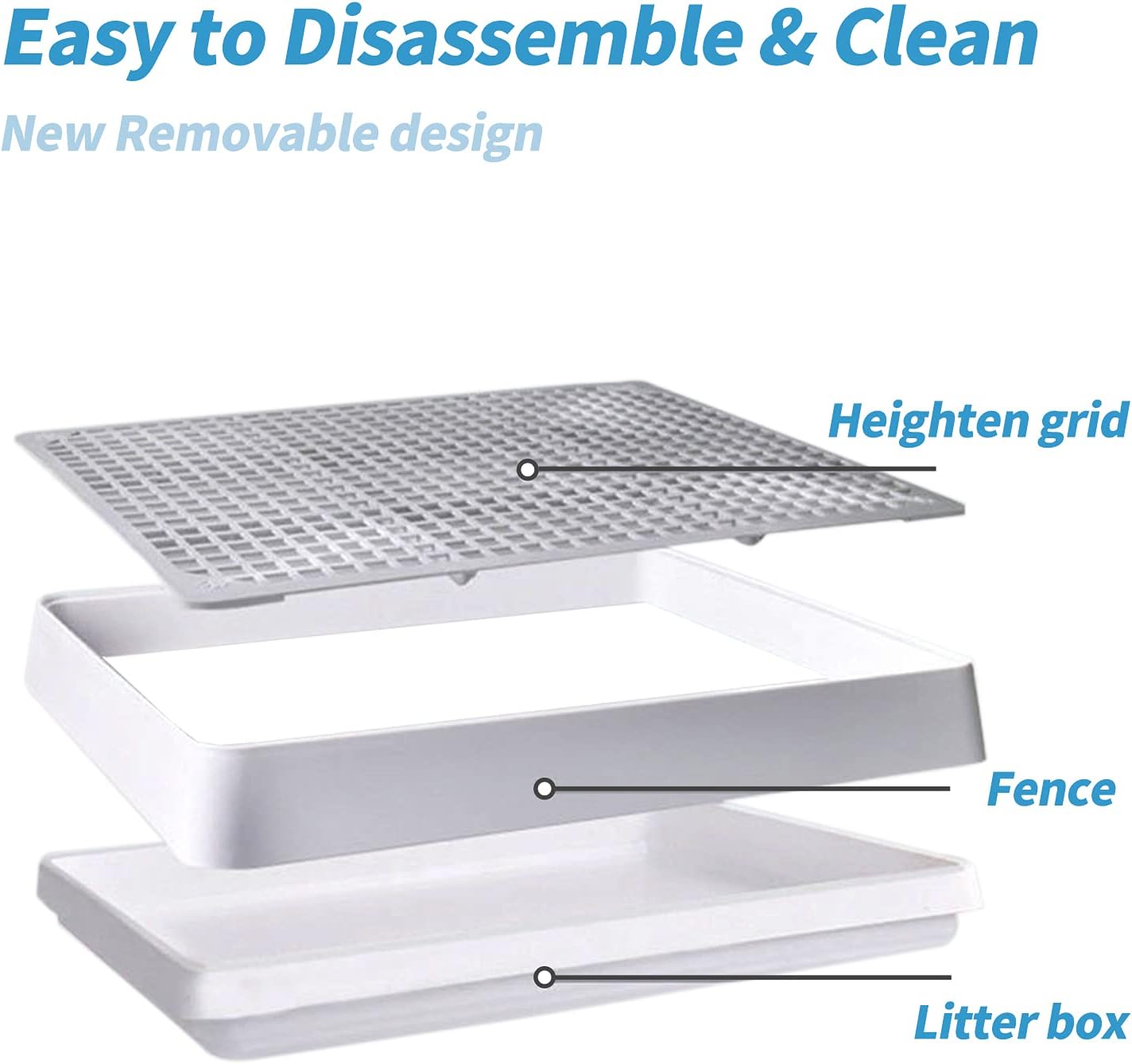 PODOO Rabbit Litter Box – Training Potty Tray for Guinea Pig & Small Pets · Spacious Grid Pan with Low Entrance, Easy-Clean & Odor-Resistant—Helps Keep a Clean Cage and Reduce Mess - Happypetzone.online - Image 4