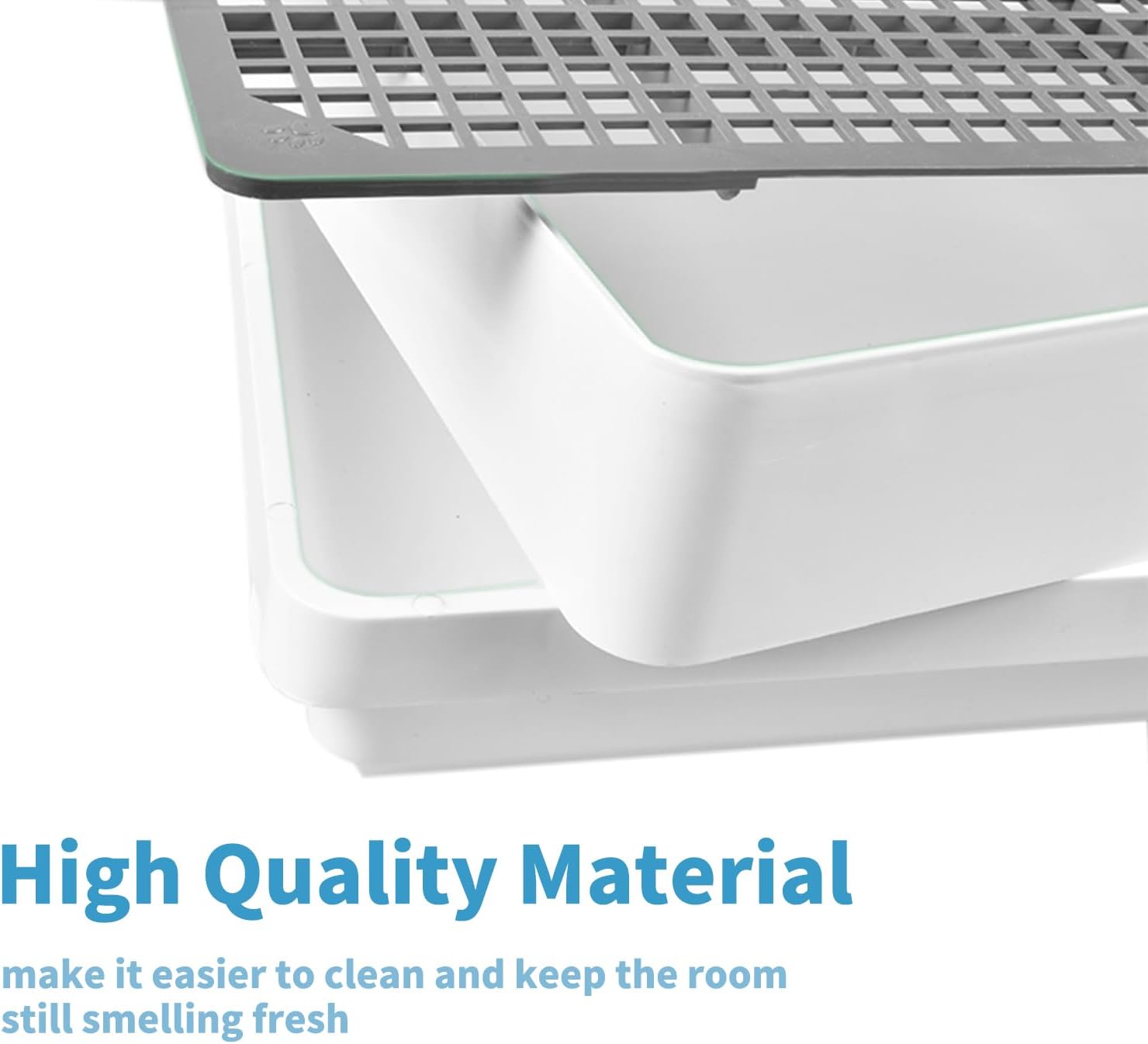 PODOO Rabbit Litter Box – Training Potty Tray for Guinea Pig & Small Pets · Spacious Grid Pan with Low Entrance, Easy-Clean & Odor-Resistant—Helps Keep a Clean Cage and Reduce Mess - Happypetzone.online - Image 3