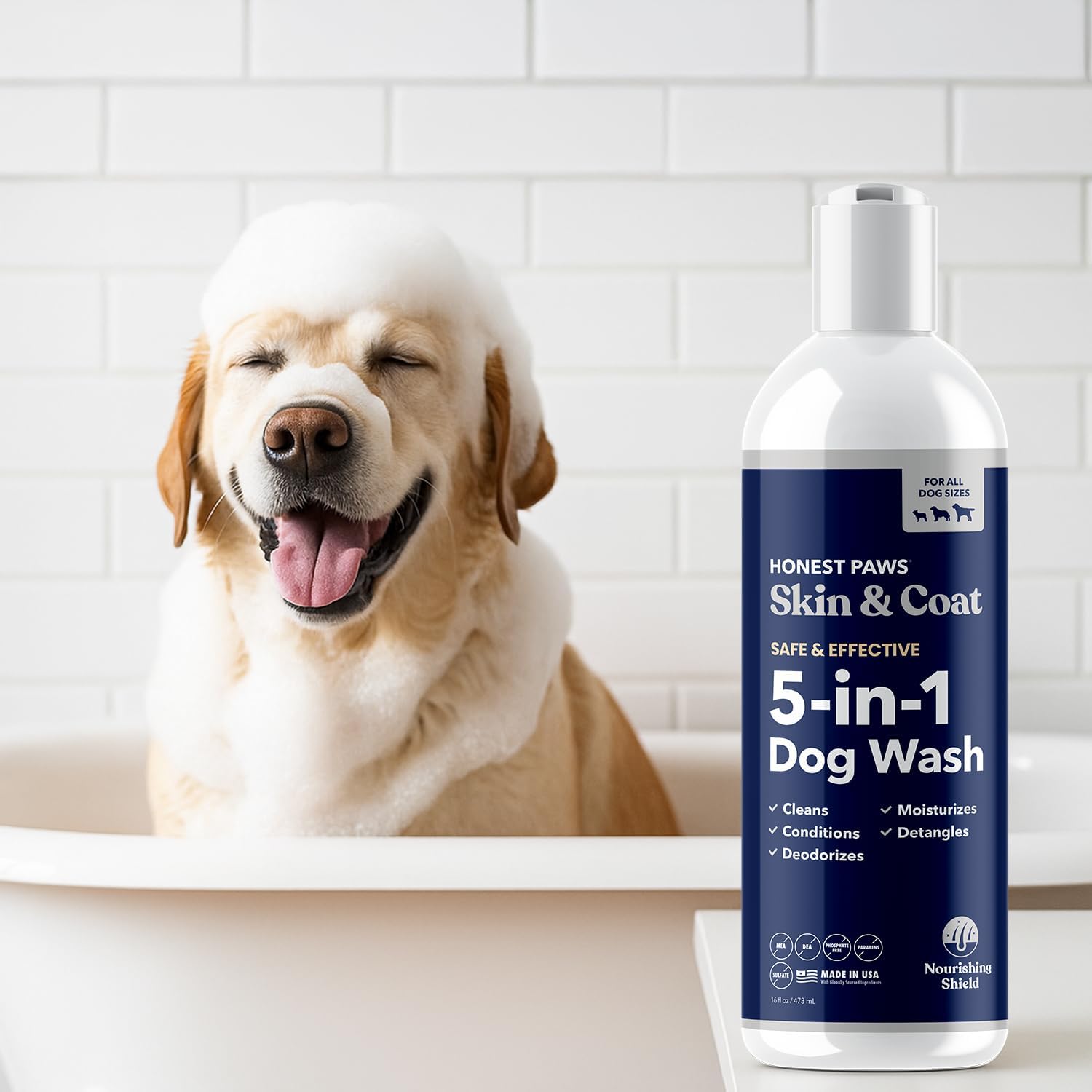 Honest Paws Dog Shampoo and Conditioner - Premium Dog Wash for Allergies and Dry, Itchy, Moisturizing for Sensitive Skin - Sulfate Free, Plant Based, All Natural -16 Fl Oz - Happypetzone.online - Image 9