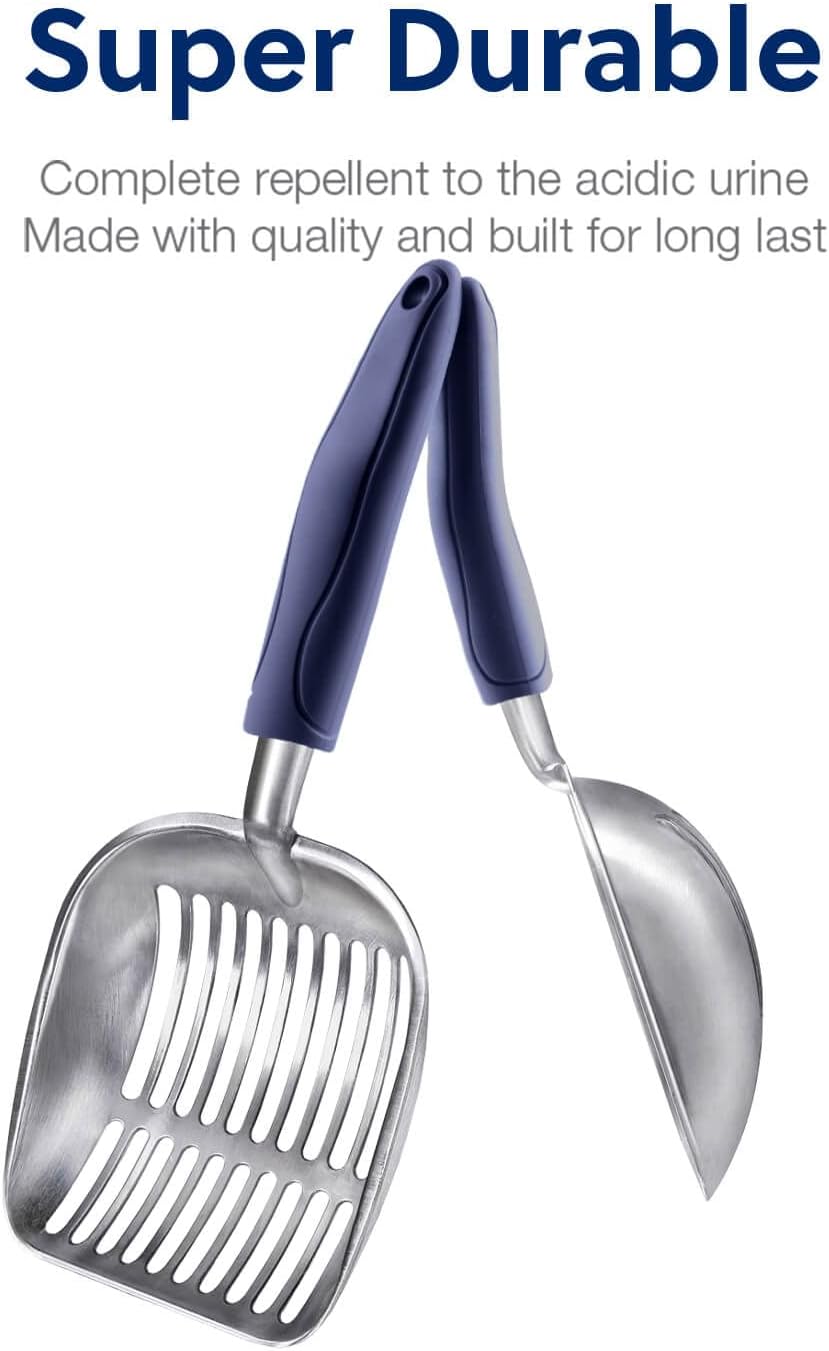 WePet Cat Litter Scoop, Aluminum Alloy Sifter, Kitty Metal Scooper, Deep Shovel, Long Handle, Poop Sifting, Kitten Pooper Lifter, Durable, Heavy Duty, for Litter Box - Happypetzone.online - Image 5