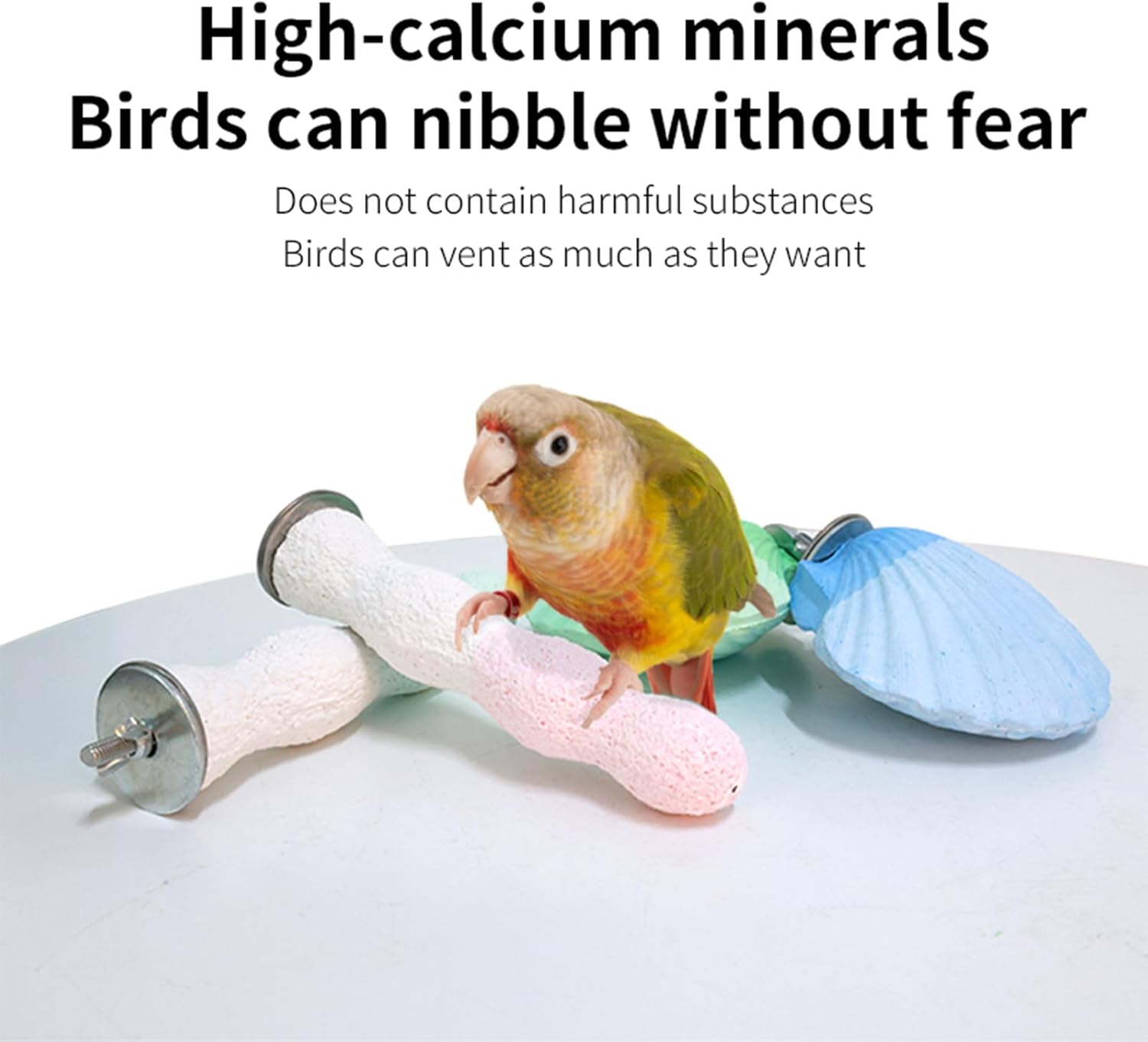 Parrot Perch Bird Perches for Cage Parrot Beak Grinding Stone Rough Surface High Calcium Mineral Colorful Cement Perch Bird Cage Accessories (Purple, Coral) - Happypetzone.online - Image 5
