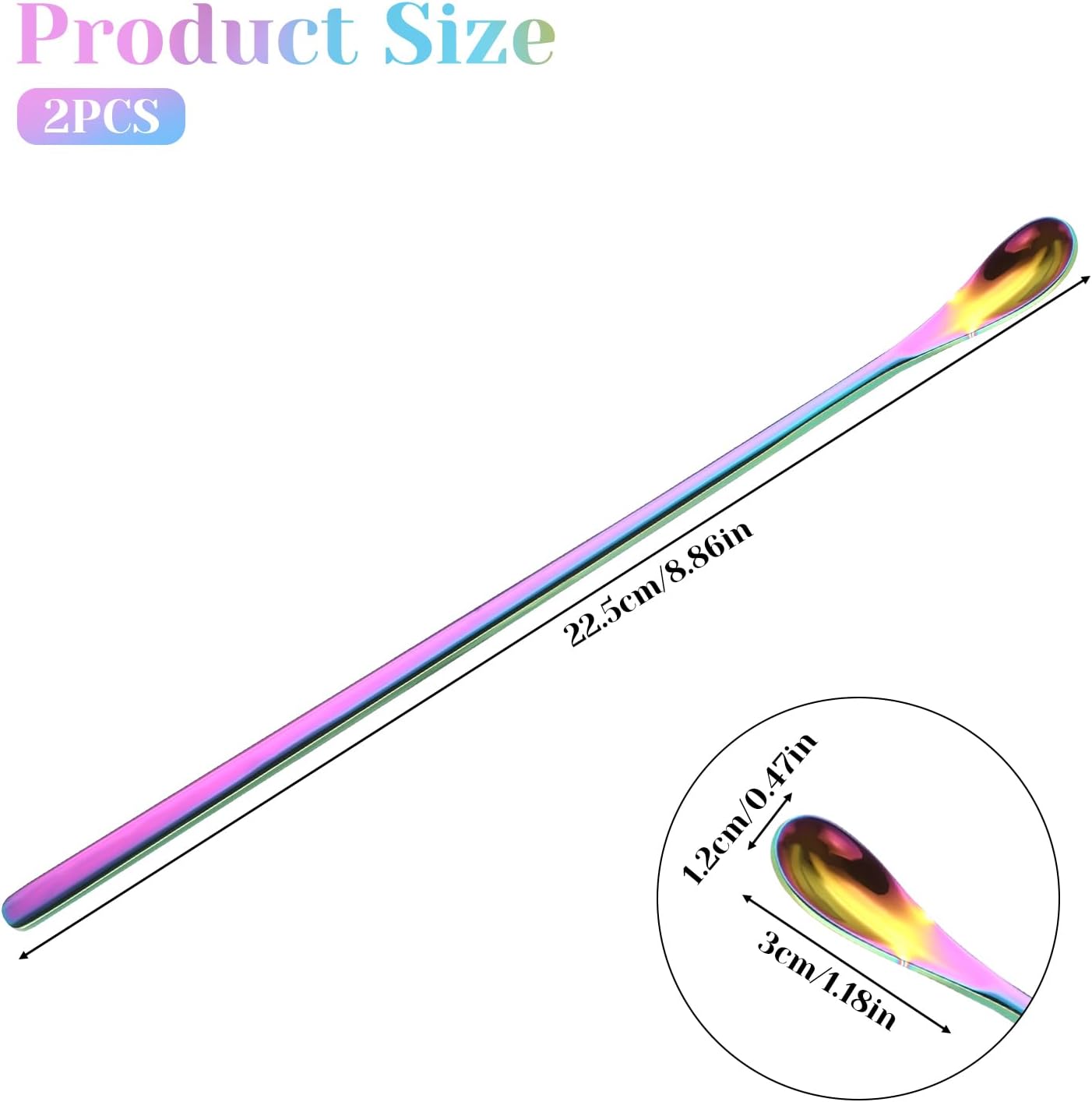 Abeillo 2Pcs Crested Gecko Food Spoons, 8.9" Long Handle Stainless Steel Reptile Spoon, Fruit Mixing Stirring Food Feeding Spoon for Gargoyle Bearded Dragon - Happypetzone.online - Image 2