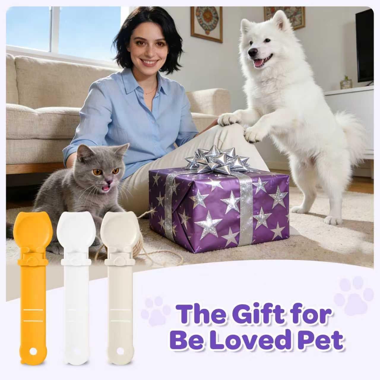 Pet Treats Feeder Spoon Squeeze Essential Tool for Pet Treats Suitable for Most Treats Strip for Cat - Happypetzone.online - Image 2